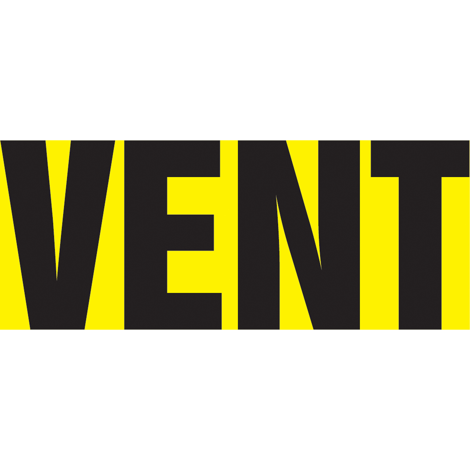 Marqueurs de tuyau "Vent", Autocollant, 2-1/2" h x 12" la, Noir sur jaune