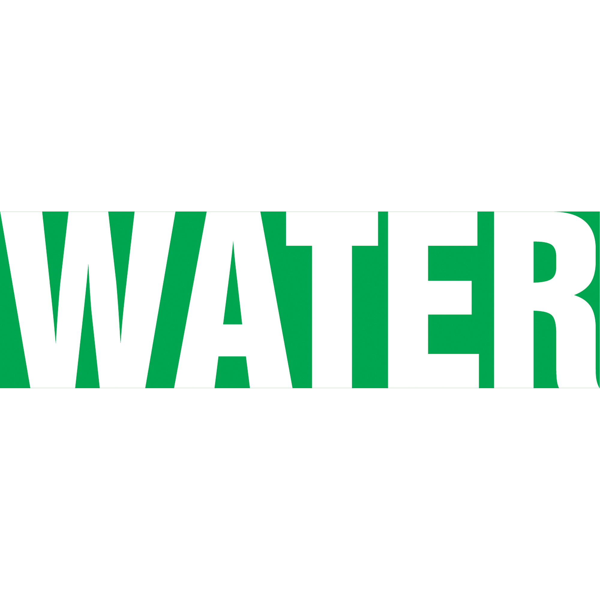 Marqueurs de tuyau "Water", Autocollant, 2-1/2" h x 12" la, Blanc/vert