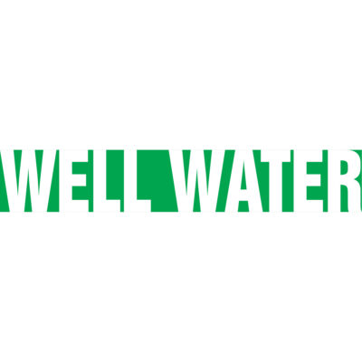 Marqueur de tuyau "Well Water" Snap TiteMC, À pression, 14" h x 12" la, Blanc/vert