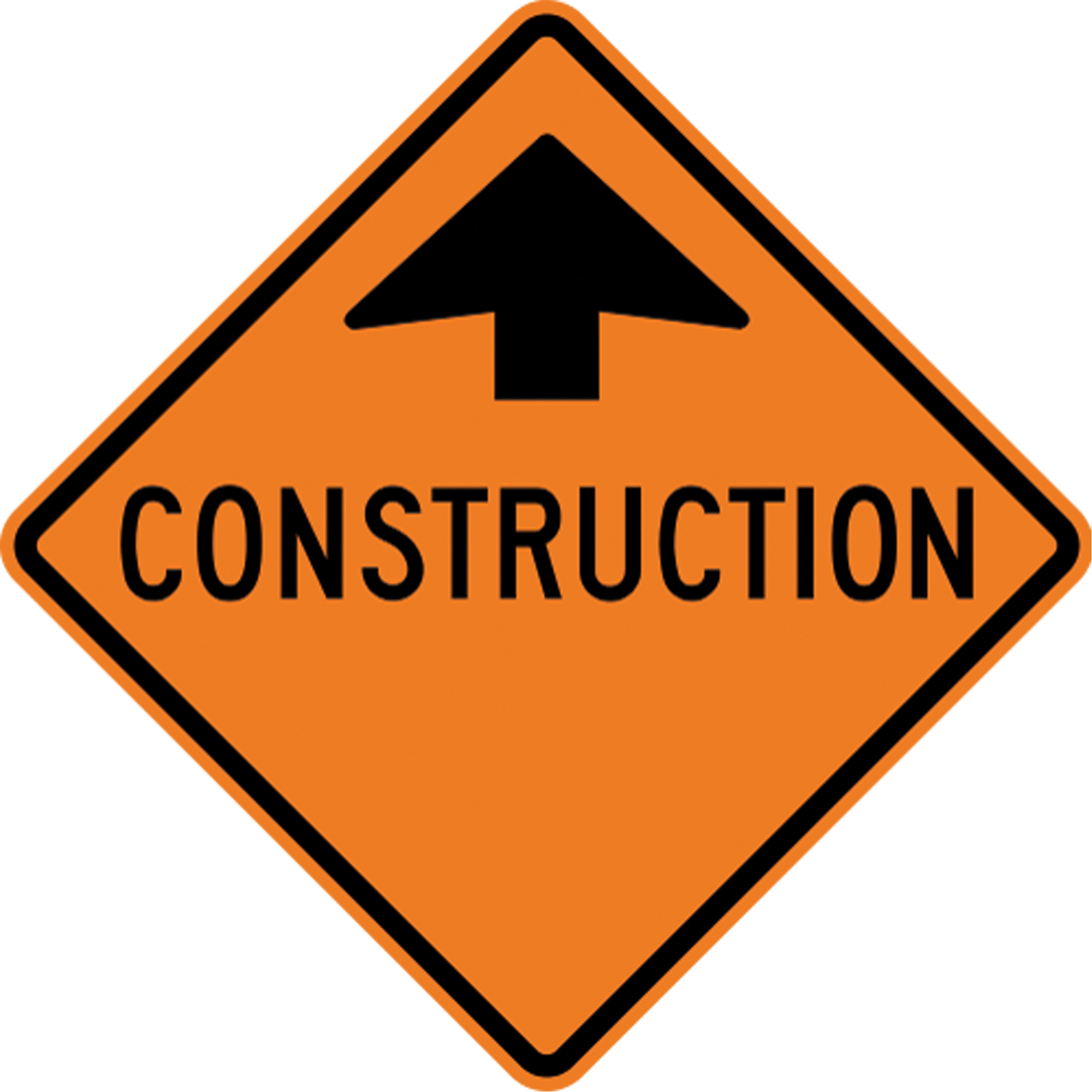Panneau de circulation « Construction », 30" x 30", Aluminium, Bilingue avec pictogramme