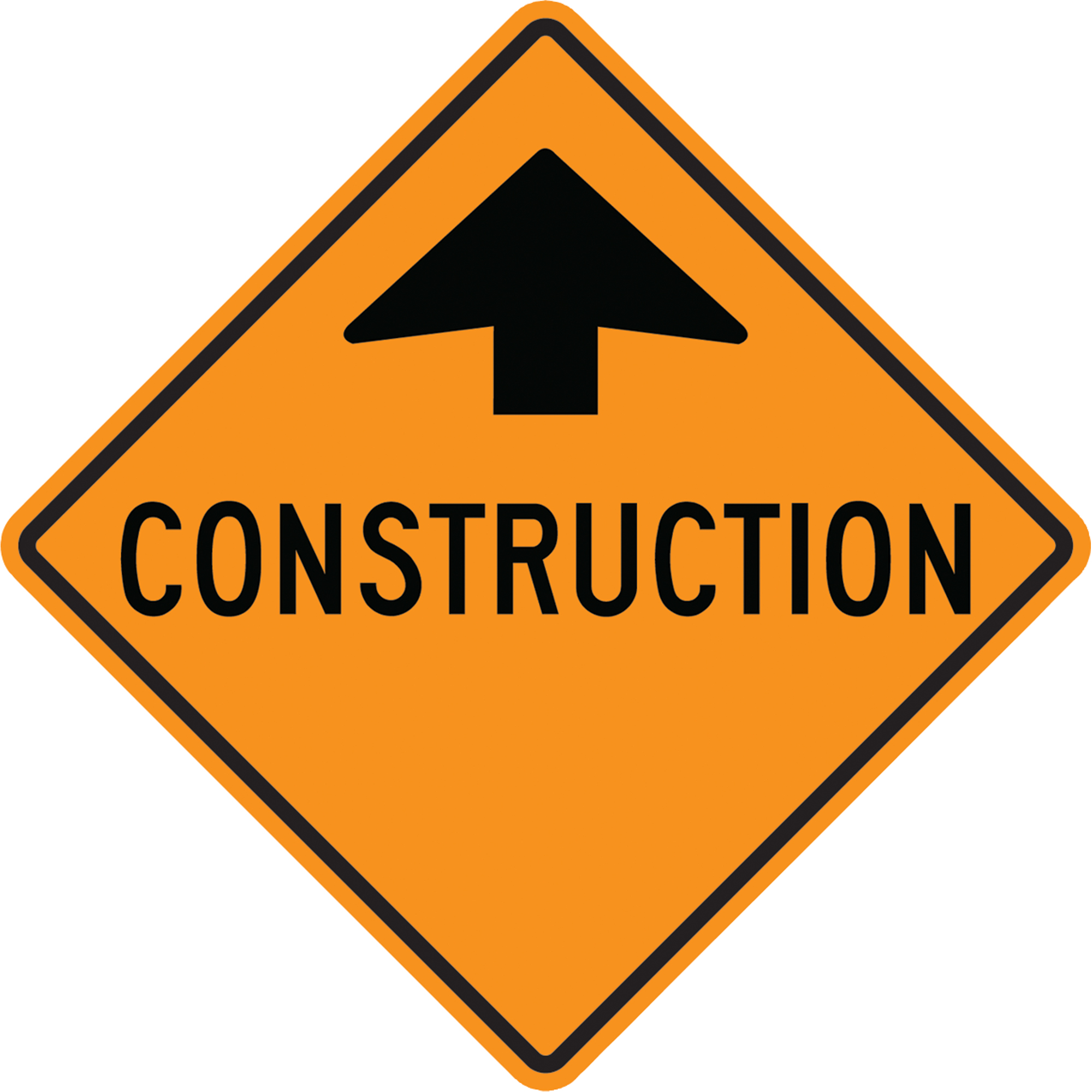 Panneau de circulation « Construction », 36" x 36", Aluminium, Bilingue avec pictogramme