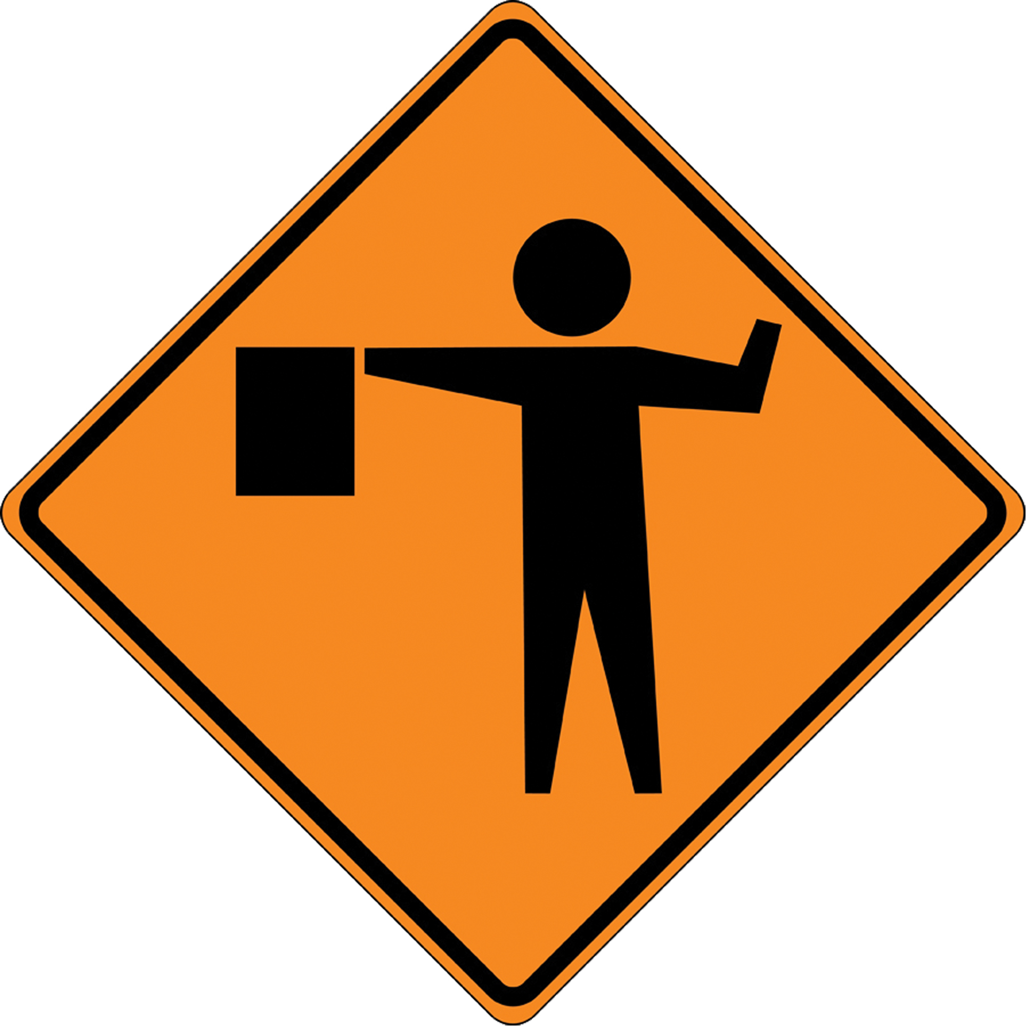Panneau de construction enroulable - Tilt-AdjustMC signaleur, 36" x 36", Vinyle, Pictogramme