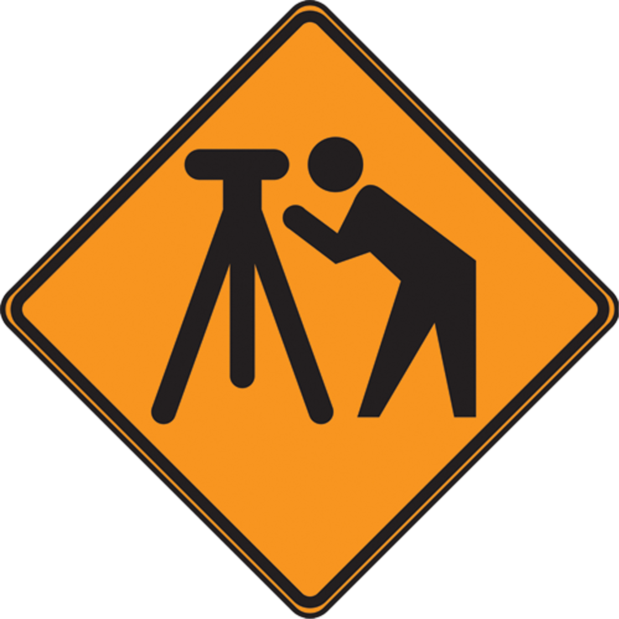 Panneau de construction rigide - arpenteur, 30" x 30", Aluminium, Pictogramme