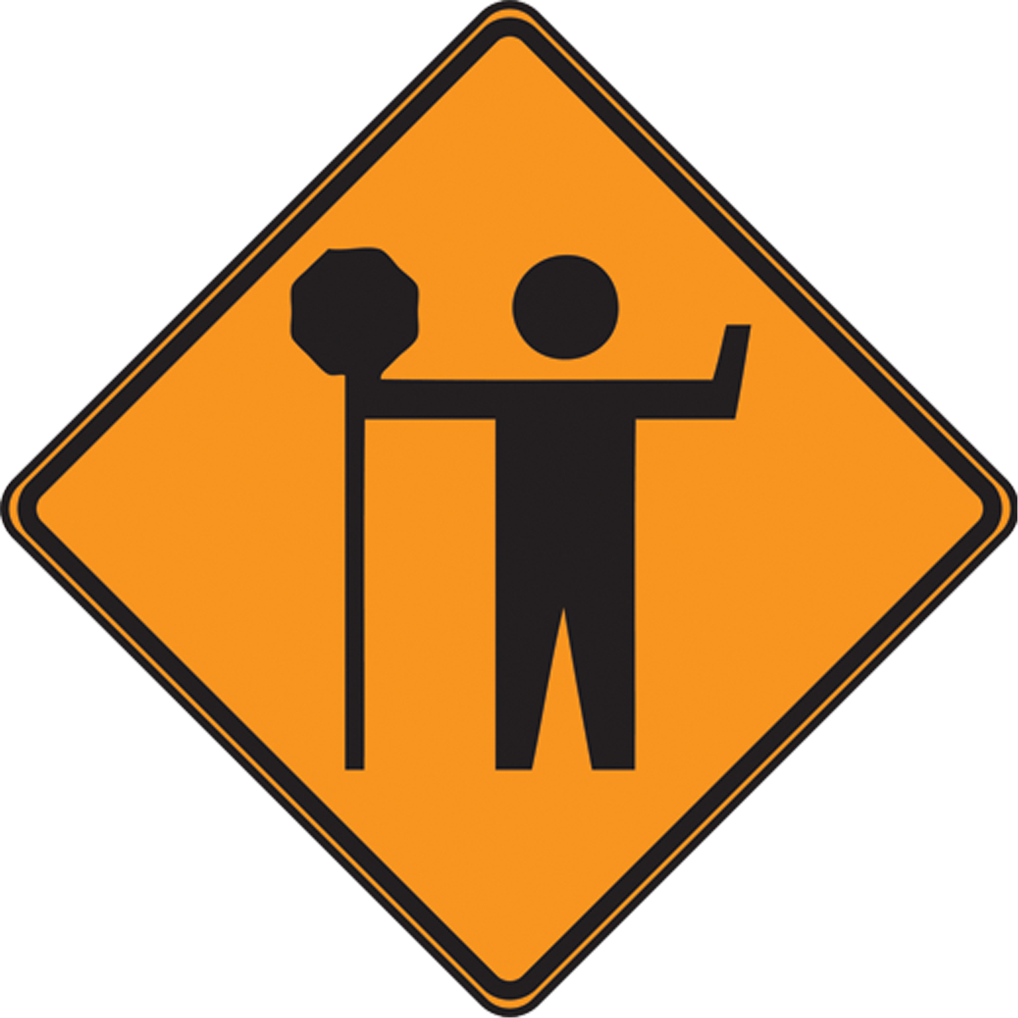 Panneau de construction rigide - Signaleur, 30" x 30", Aluminium, Pictogramme