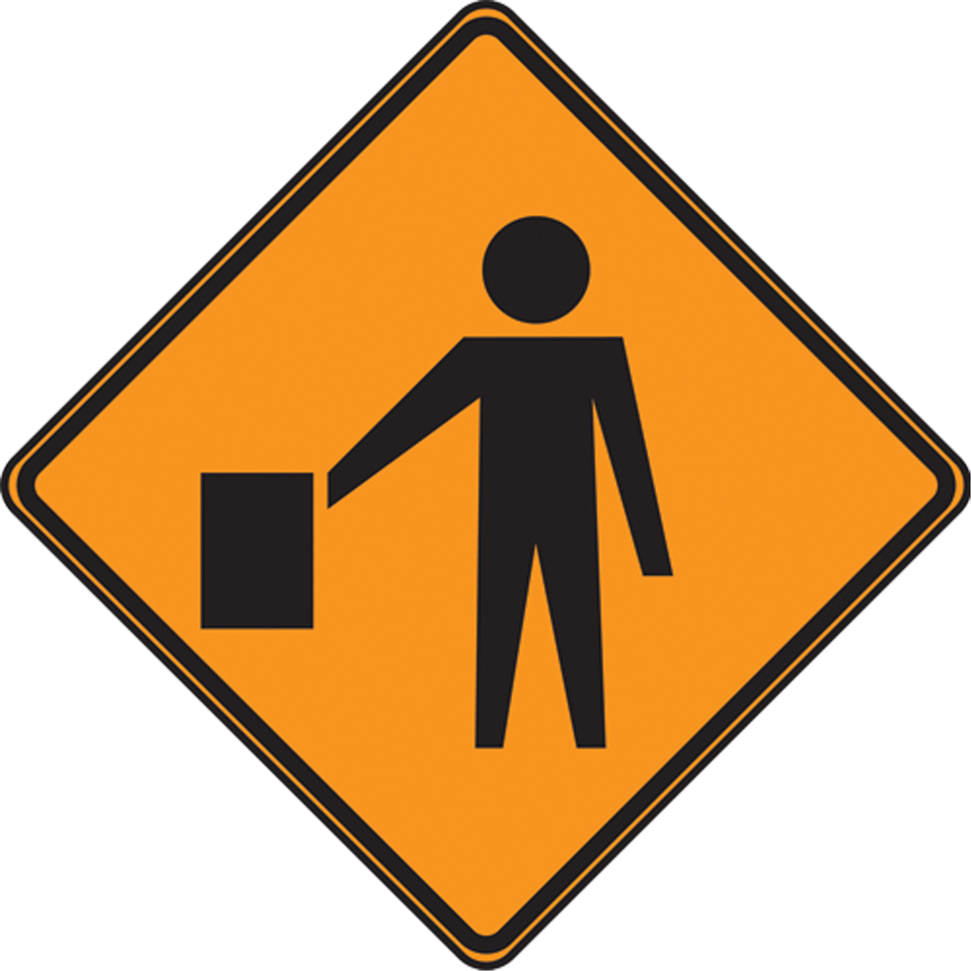 Panneau de construction rigide - Signaleur, 30" x 30", Aluminium, Pictogramme
