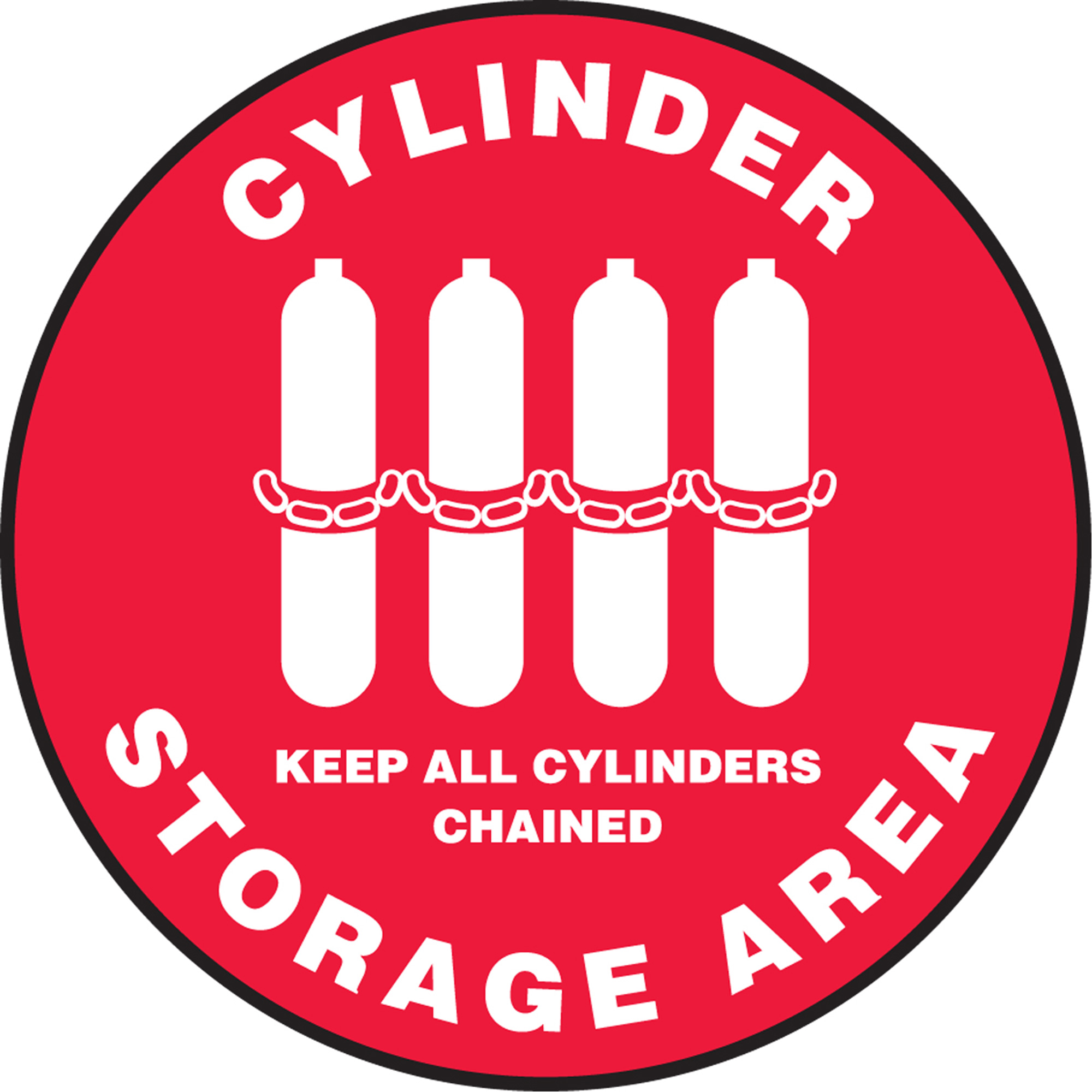 Panneau de plancher « Cylinder Storage Area » Slip-GardMC, Adhésif, Anglais avec pictogramme