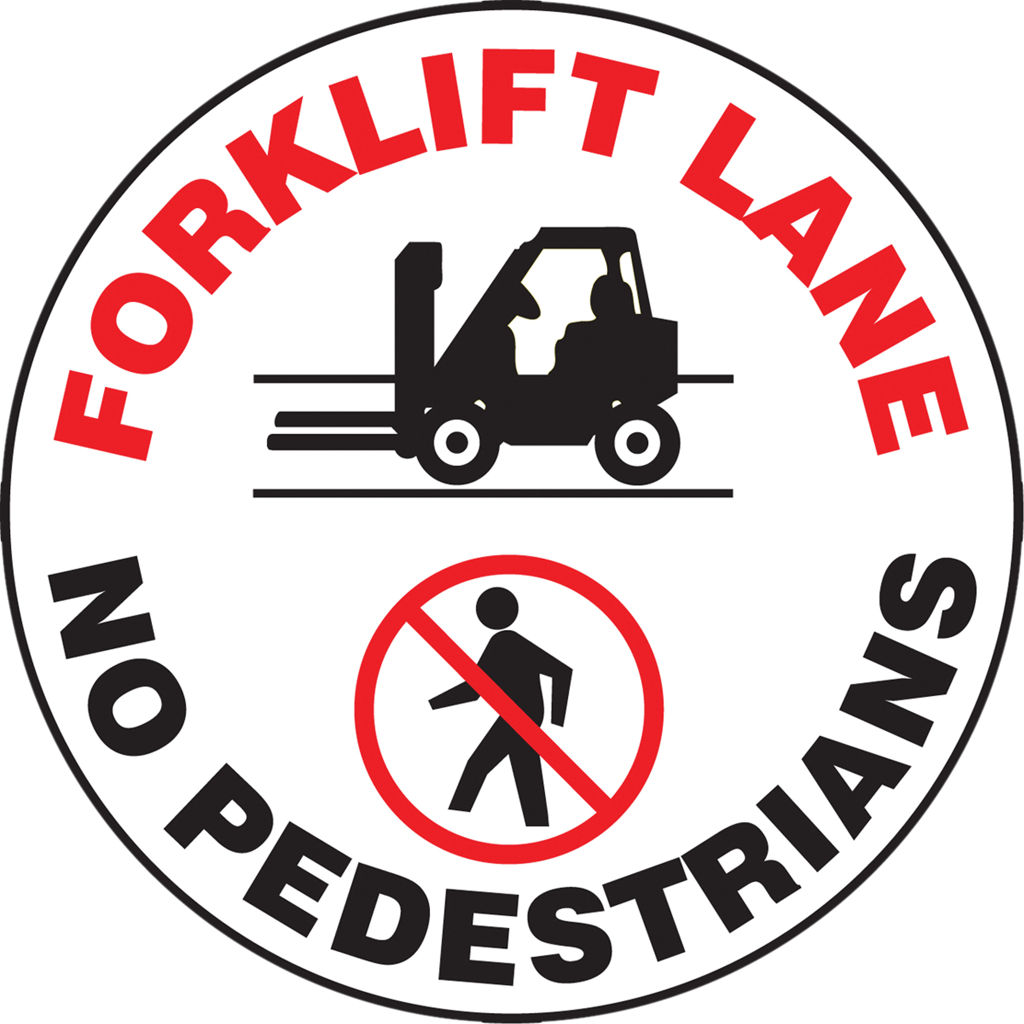 Panneau de plancher « Forklift Lane » Slip-GardMC, Adhésif, Anglais avec pictogramme