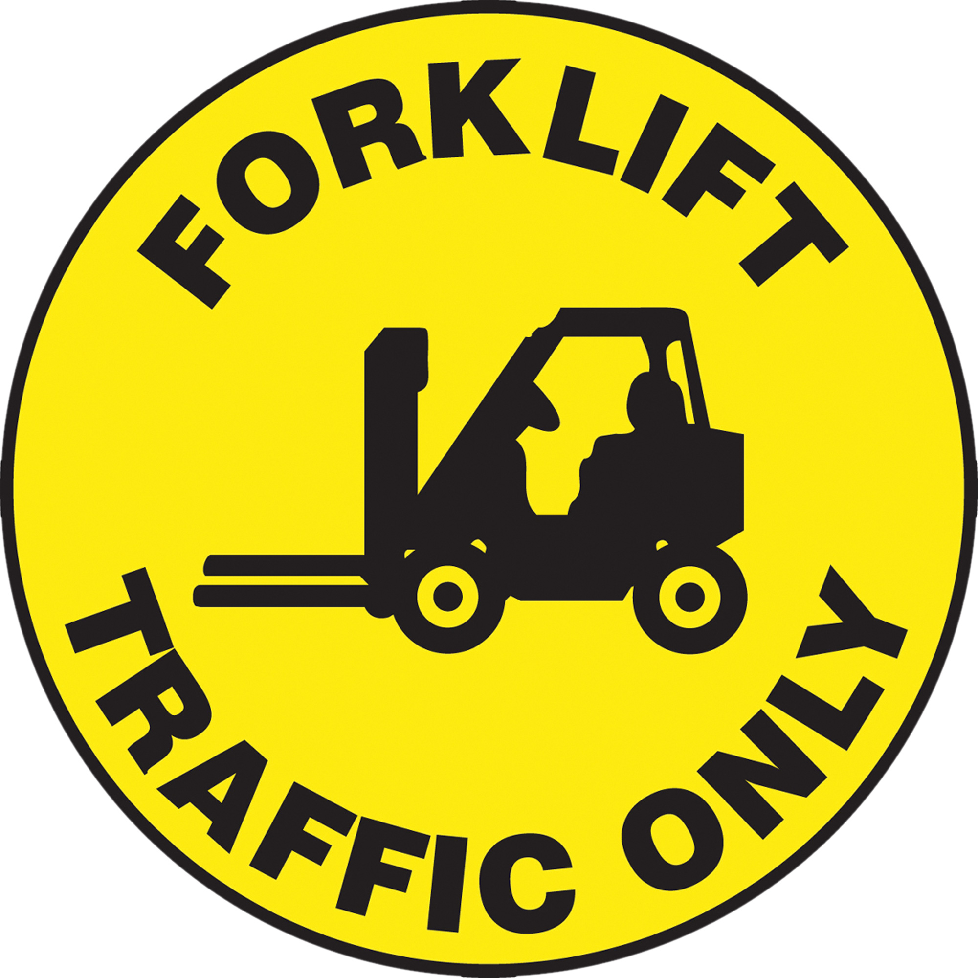 Panneau de plancher « Forklift Traffic Only » Slip-GardMC, Adhésif, Anglais avec pictogramme