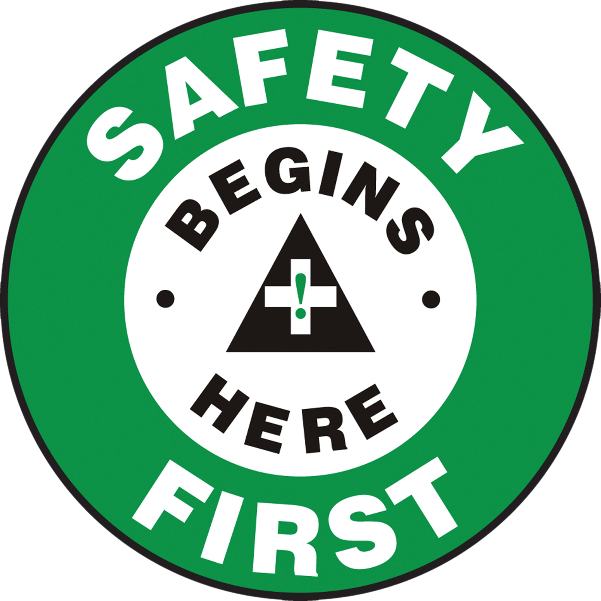 Panneau de plancher « Safety First » Slip-GardMC, Adhésif, Anglais avec pictogramme