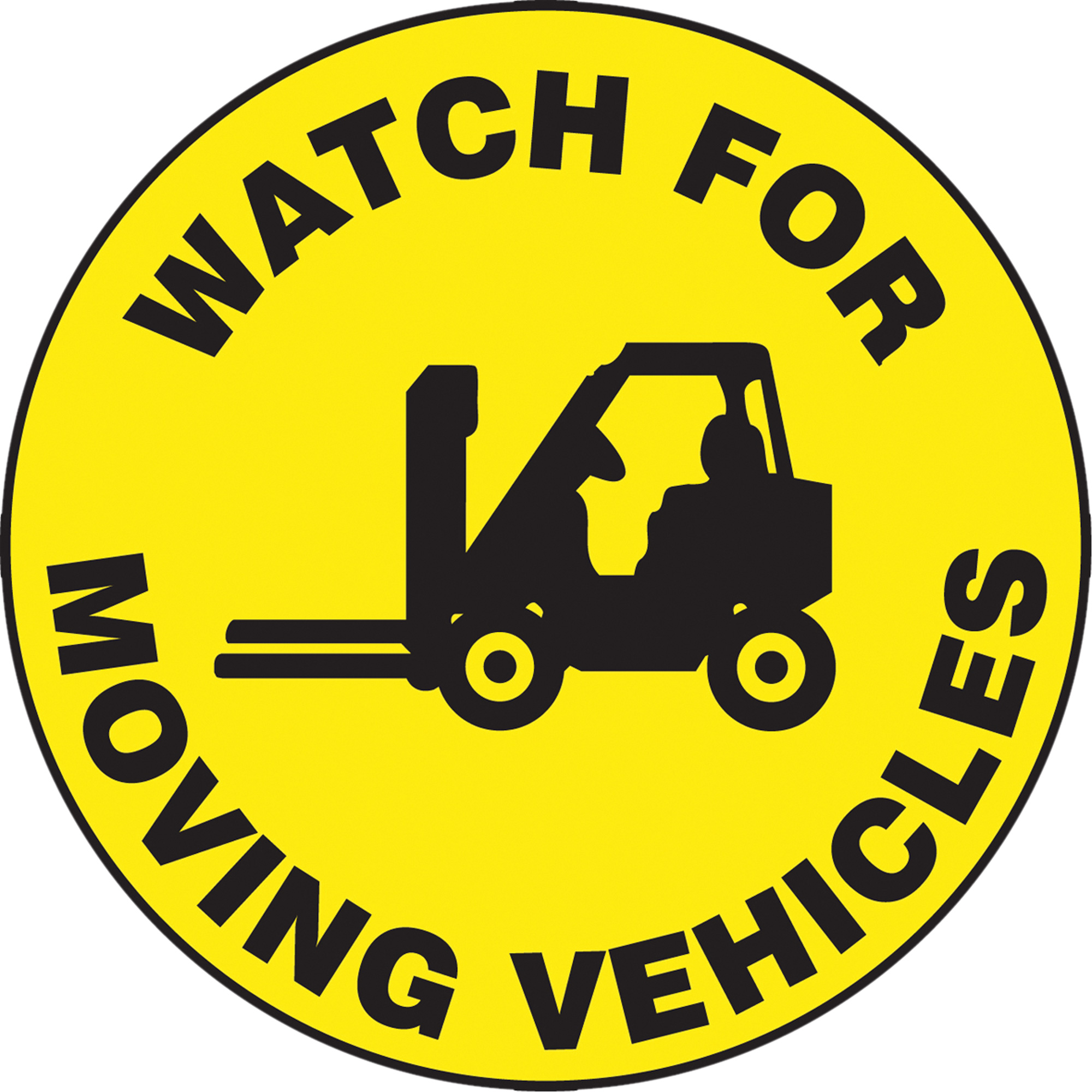 Panneau de plancher « Watch For Moving Vehicles » Slip-GardMC, Adhésif, Anglais avec pictogramme