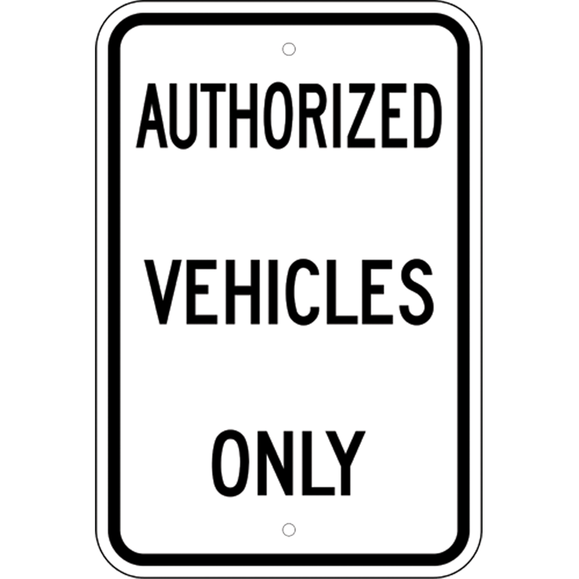 Panneau de stationnement désigné « Authorized Vehicles Only », 18" x 12", Aluminium, Anglais