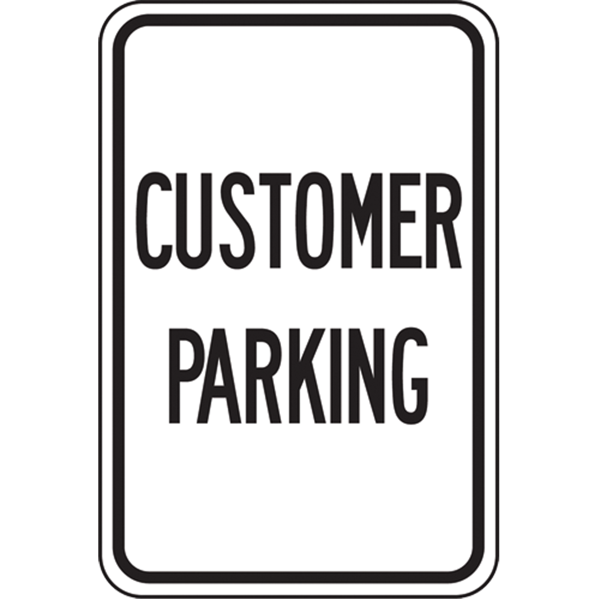 Panneau de stationnement désigné « Customer Parking » personnalisable, 18" x 12", Aluminium, Anglais