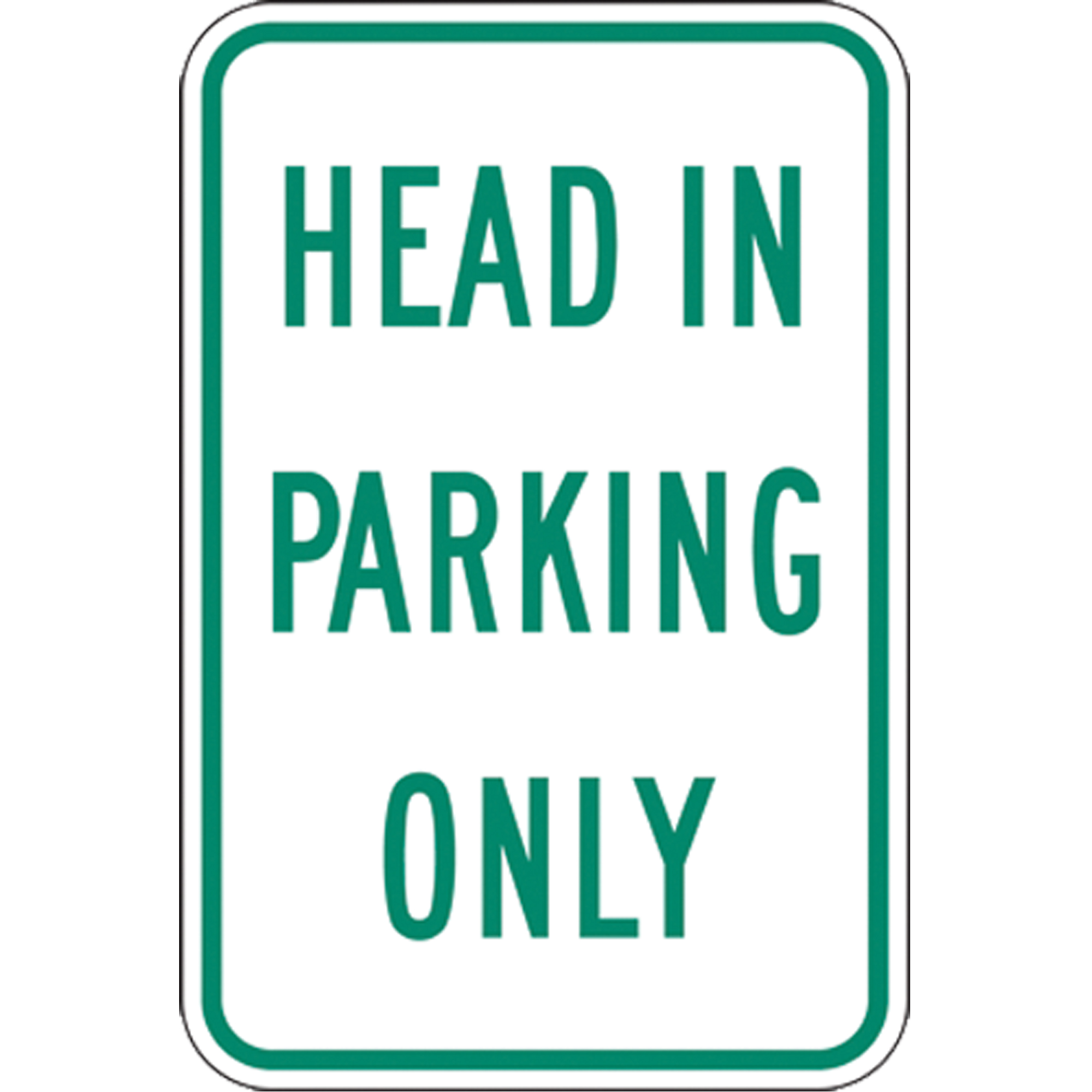 Panneau de stationnement désigné « Head In Parking Only », 18" x 12", Aluminium, Anglais