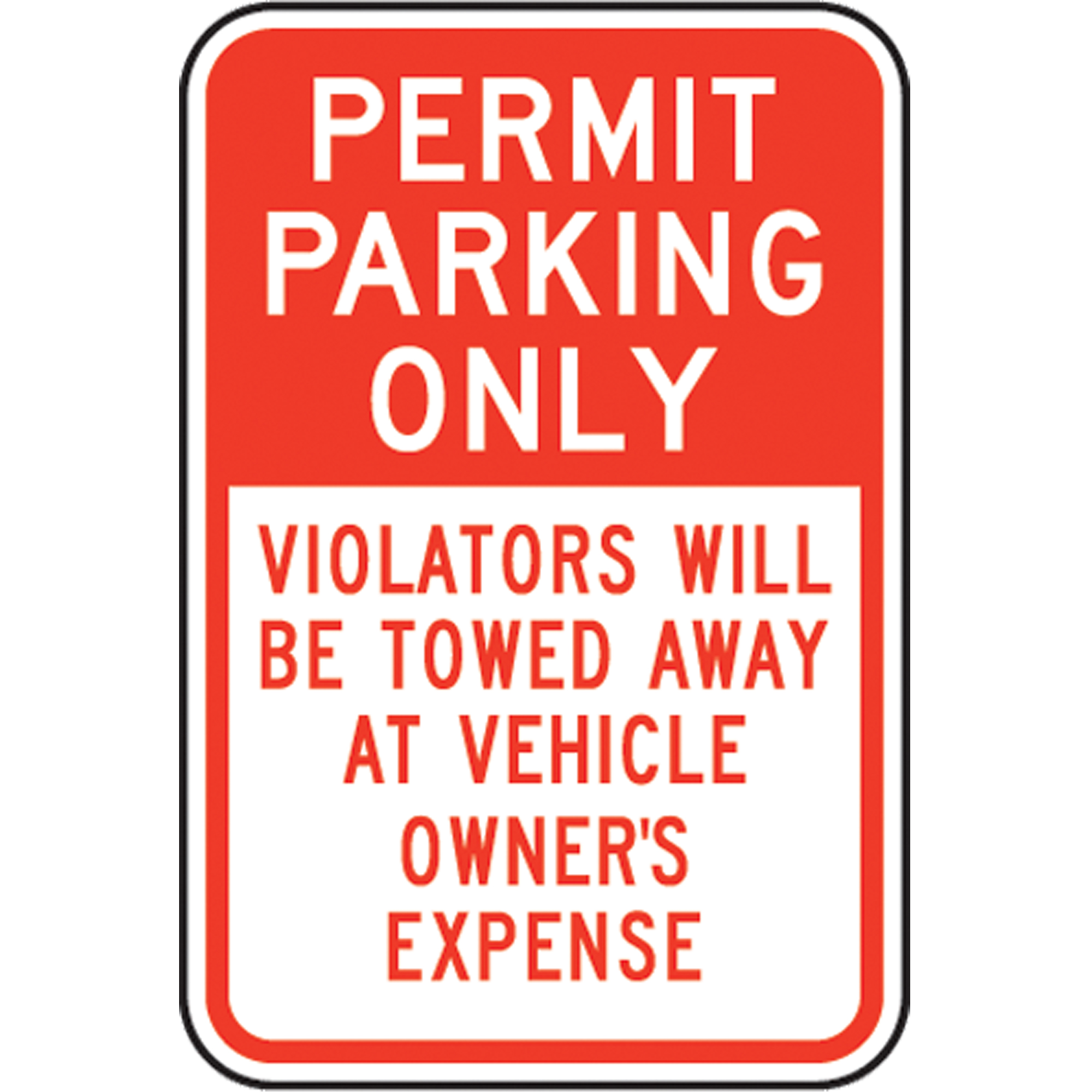 Panneau de stationnement désigné « Permit Parking Only », 18" x 12", Aluminium, Anglais