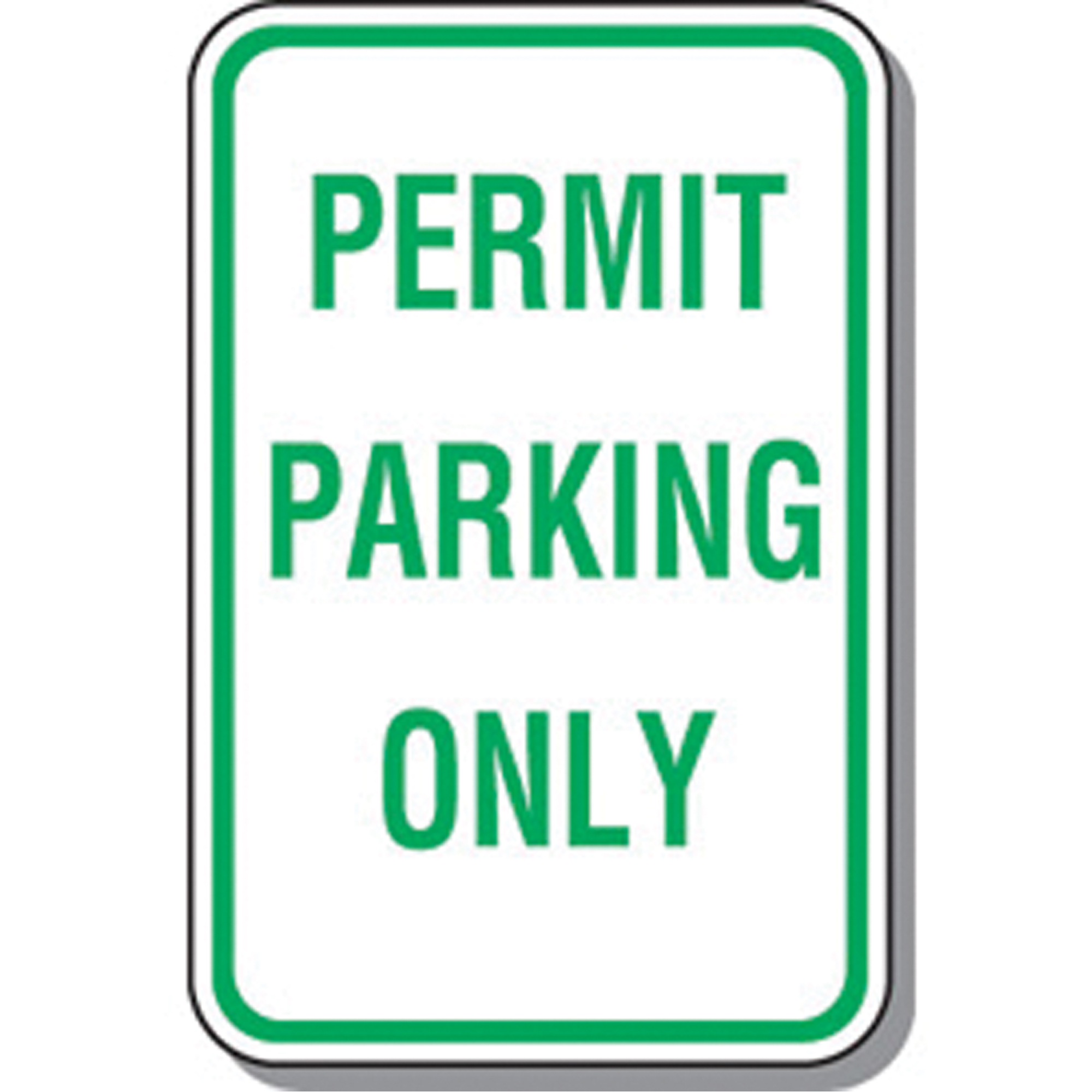 Panneau de stationnement désigné « Permit Parking Only », 18" x 12", Aluminium, Anglais