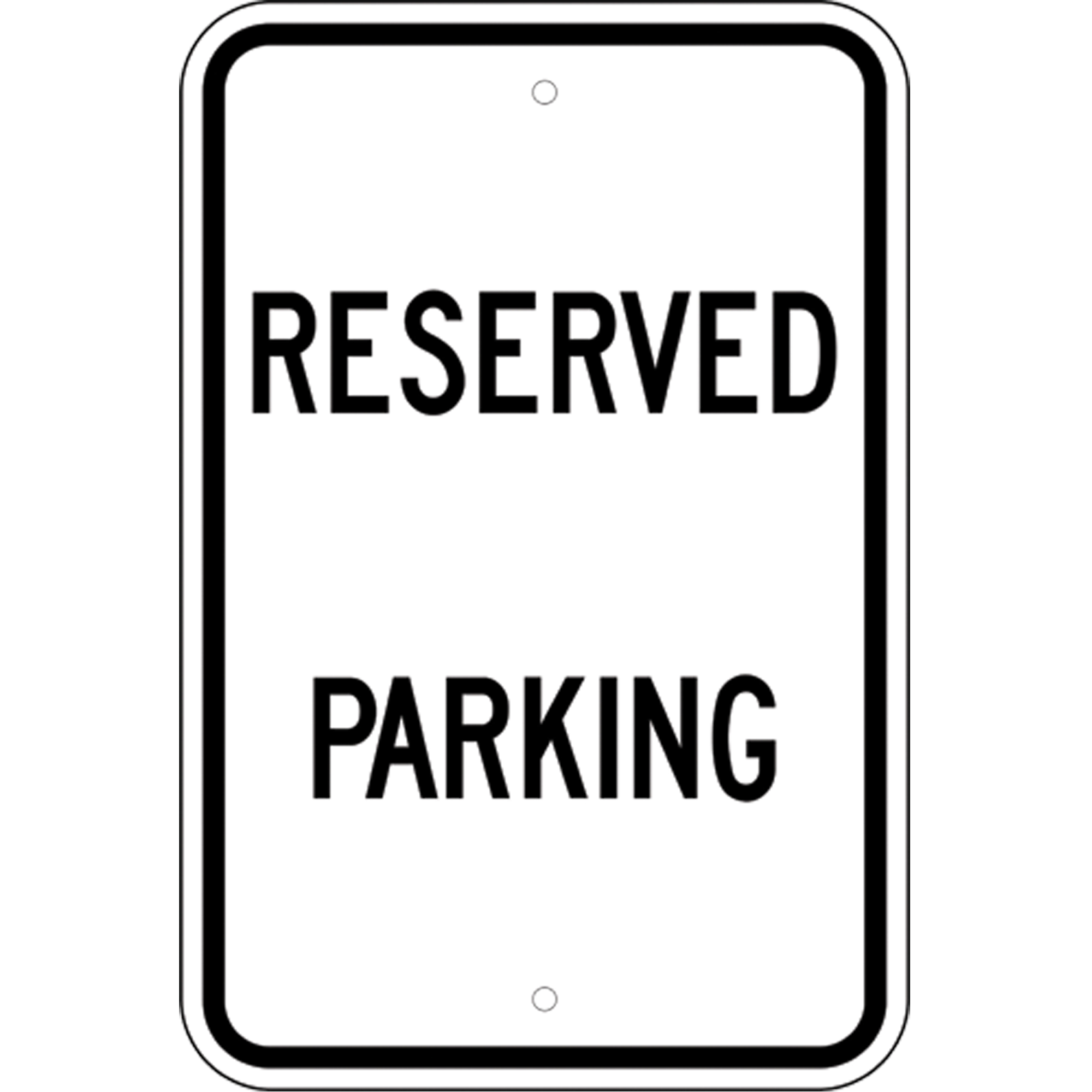 Panneau de stationnement désigné « Reserved », 18" x 12", Aluminium, Anglais