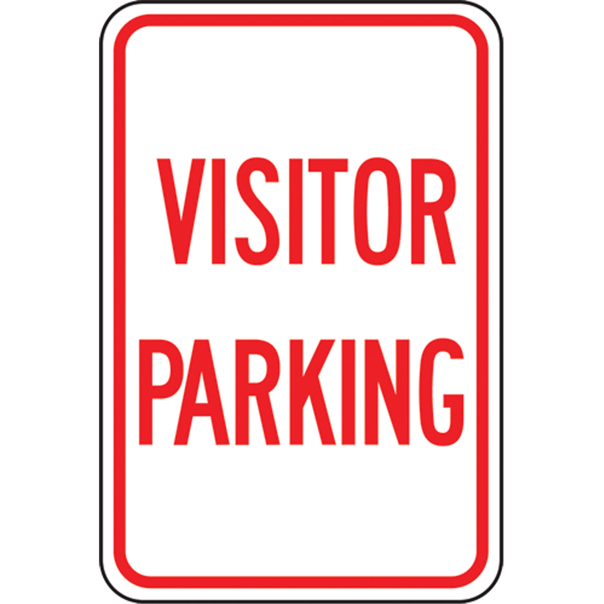 Panneau de stationnement désigné « Visitor », 18" x 12", Aluminium, Anglais