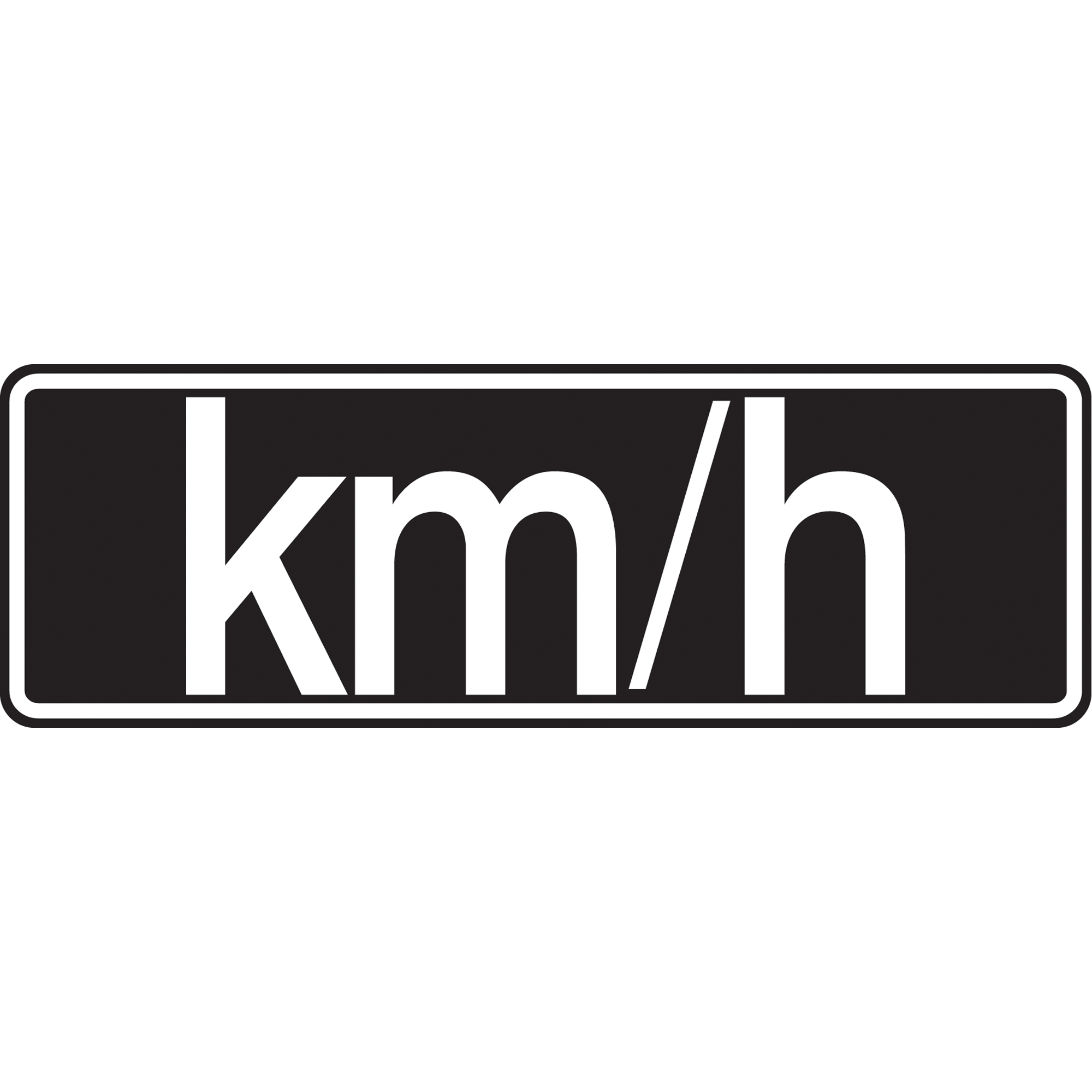 Panneau de vitesse maximale autorisée « Km/h », 8" x 24", Aluminium, Trilingue