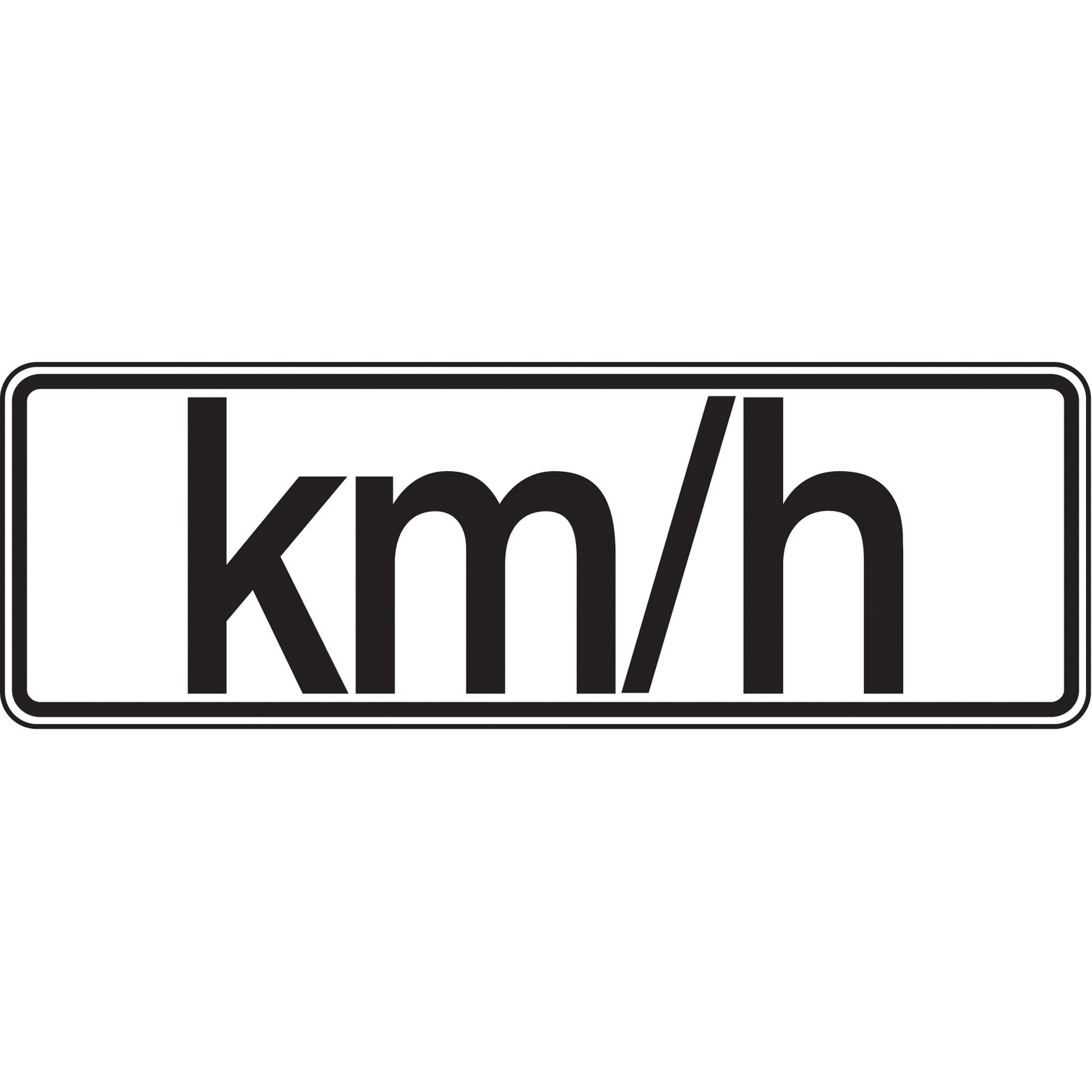 Panneau de vitesse maximale autorisée « Km/h », 8" x 24", Aluminium, Trilingue