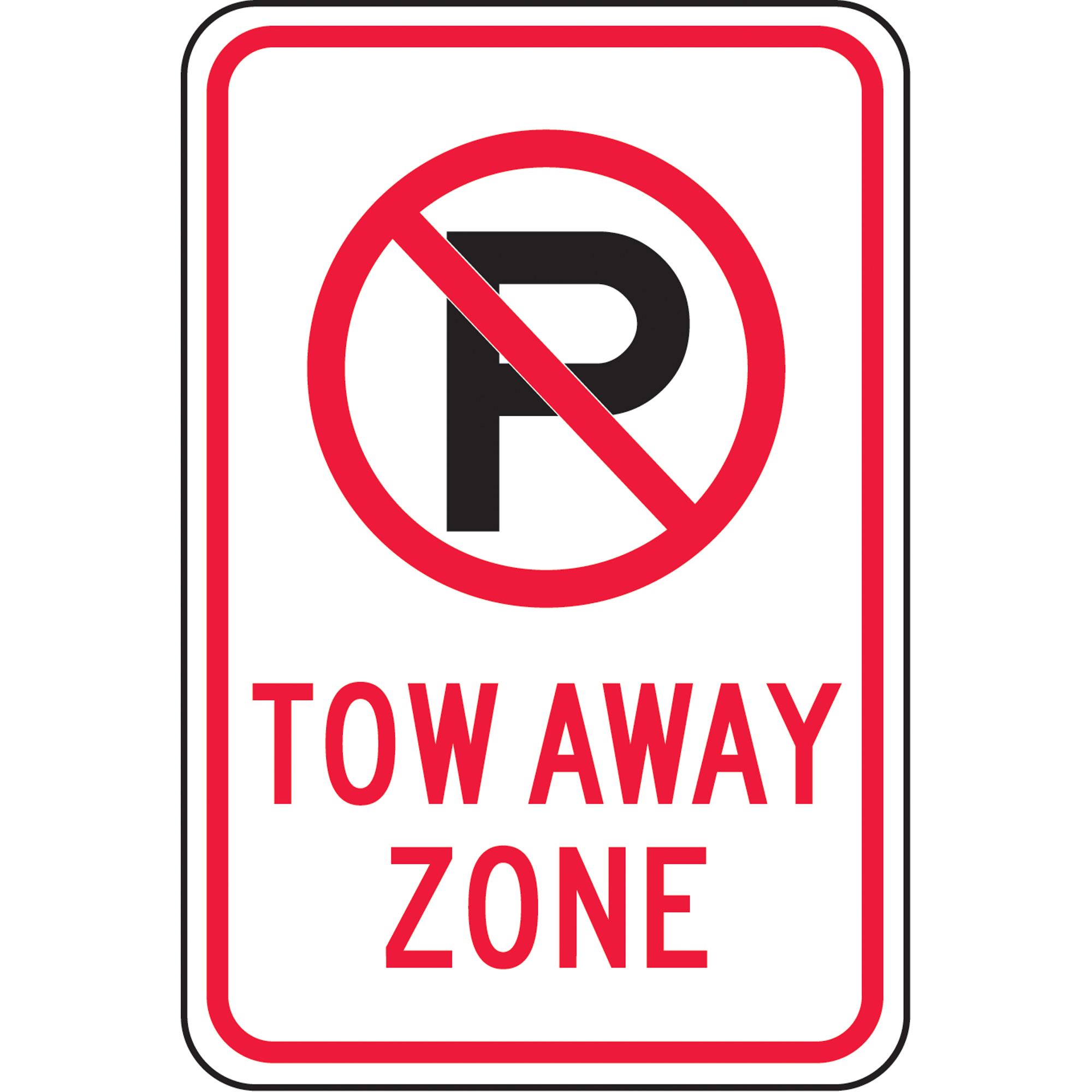 Panneau défense de stationner « Tow-Away Zone », 18" x 12", Aluminium, Anglais avec pictogramme