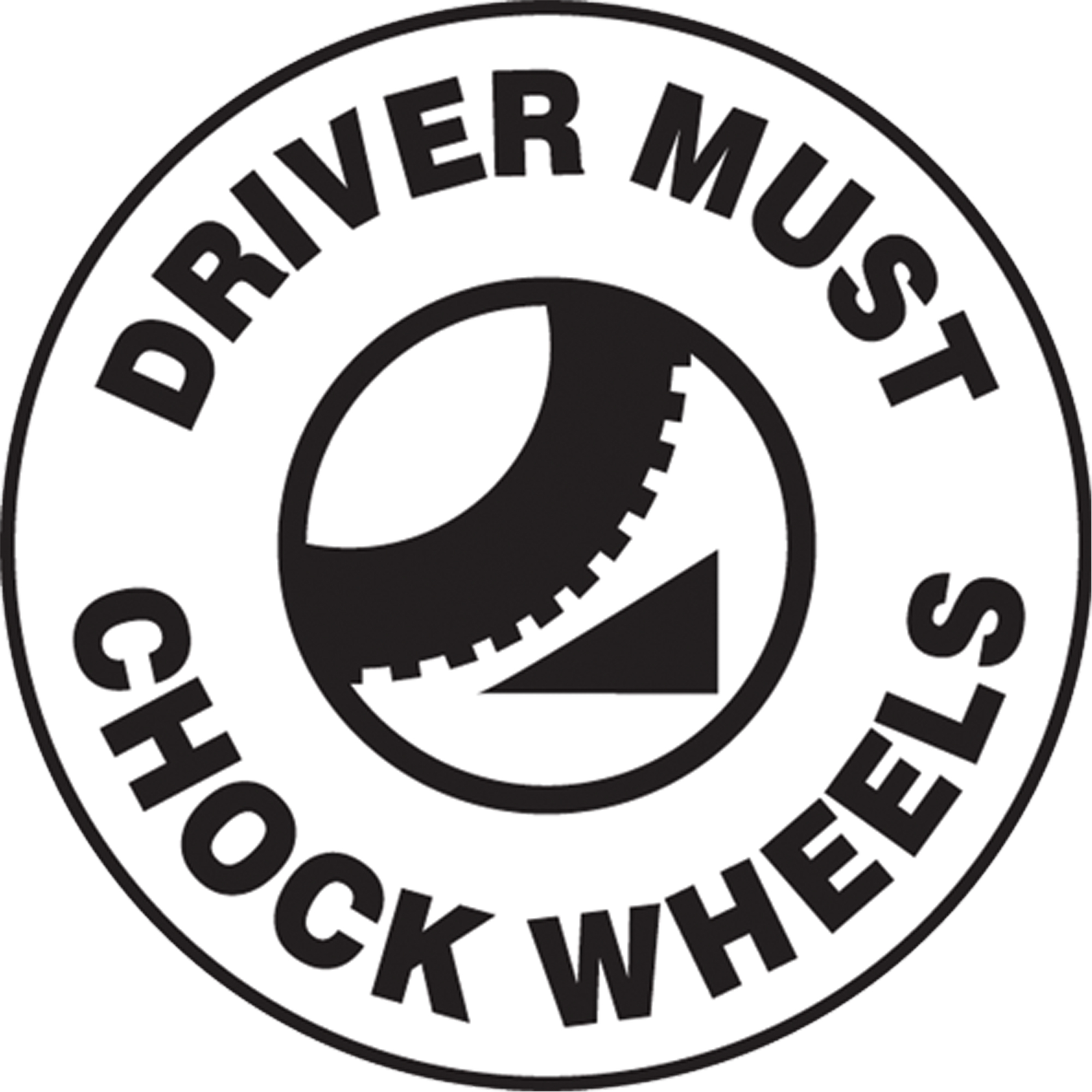 Panneau d'impression de la chaussée « Chock Wheels », 17" x 17", À base d'aluminium, Anglais avec pictogramme