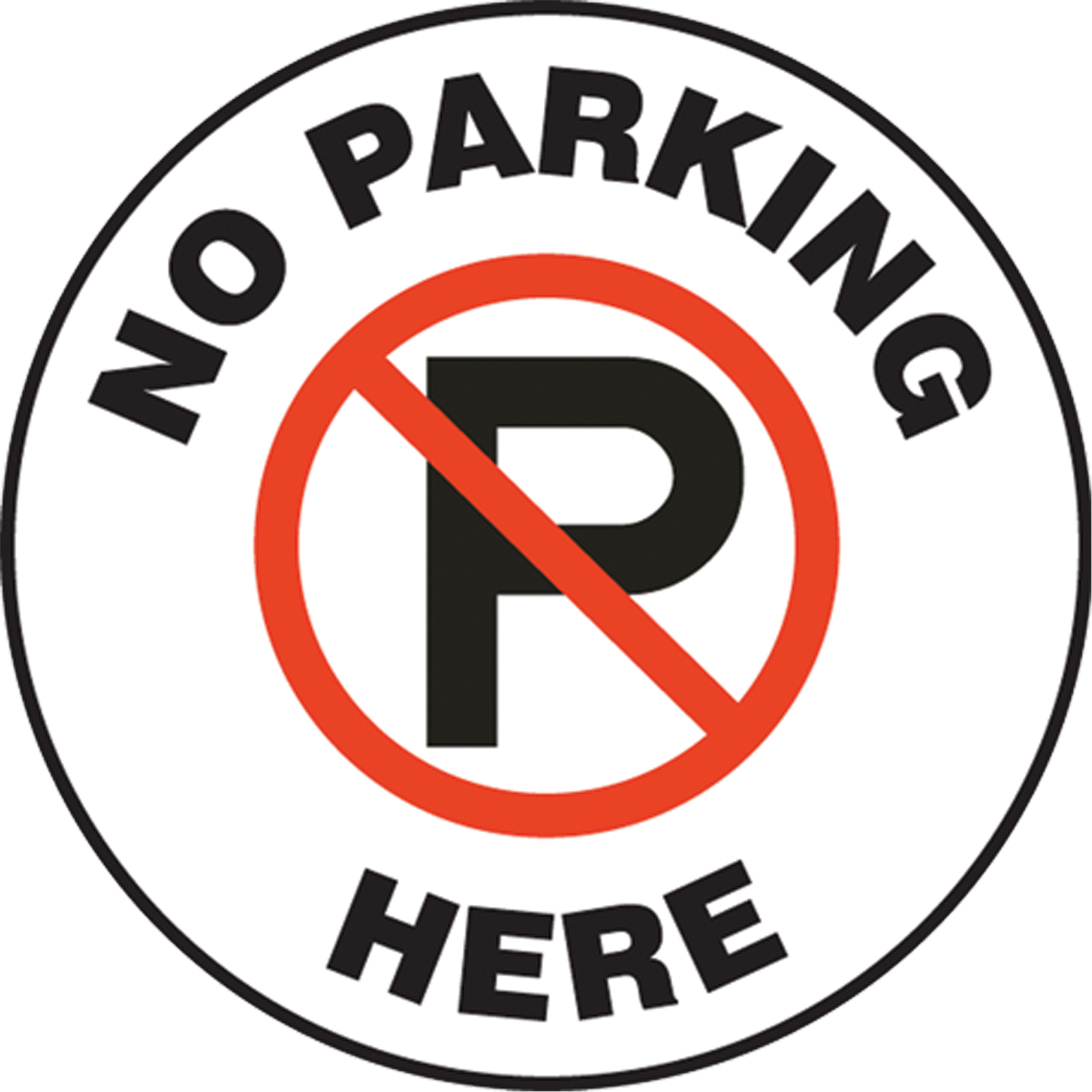 Panneau d'impression de la chaussée « No Parking Here », 17" x 17", À base d'aluminium, Anglais avec pictogramme
