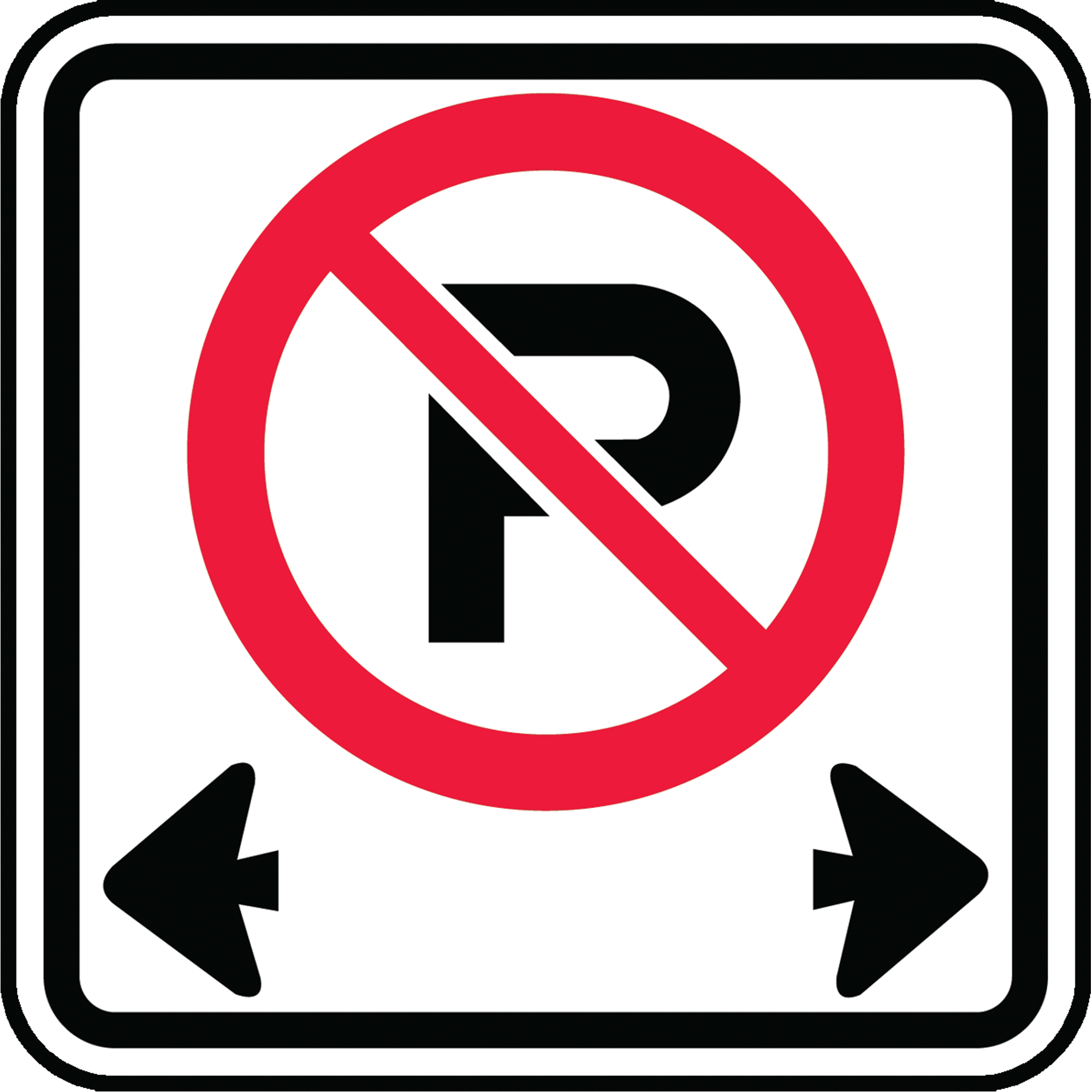 Panneau interdiction de stationner, 24" x 24", Aluminium, Pictogramme