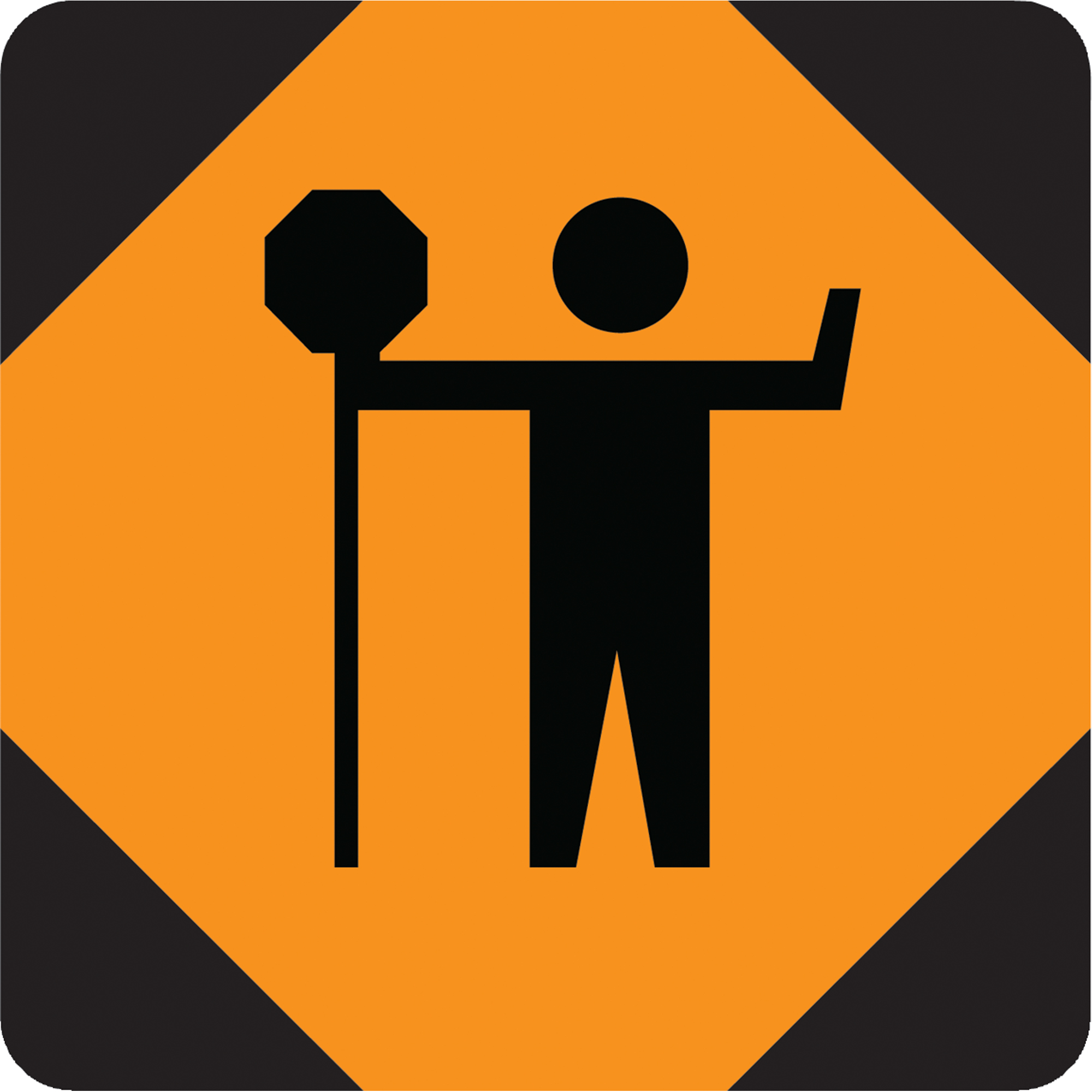 Panneau pour condition temporaire - signaleur routier, 36" x 36", Aluminium, Pictogramme