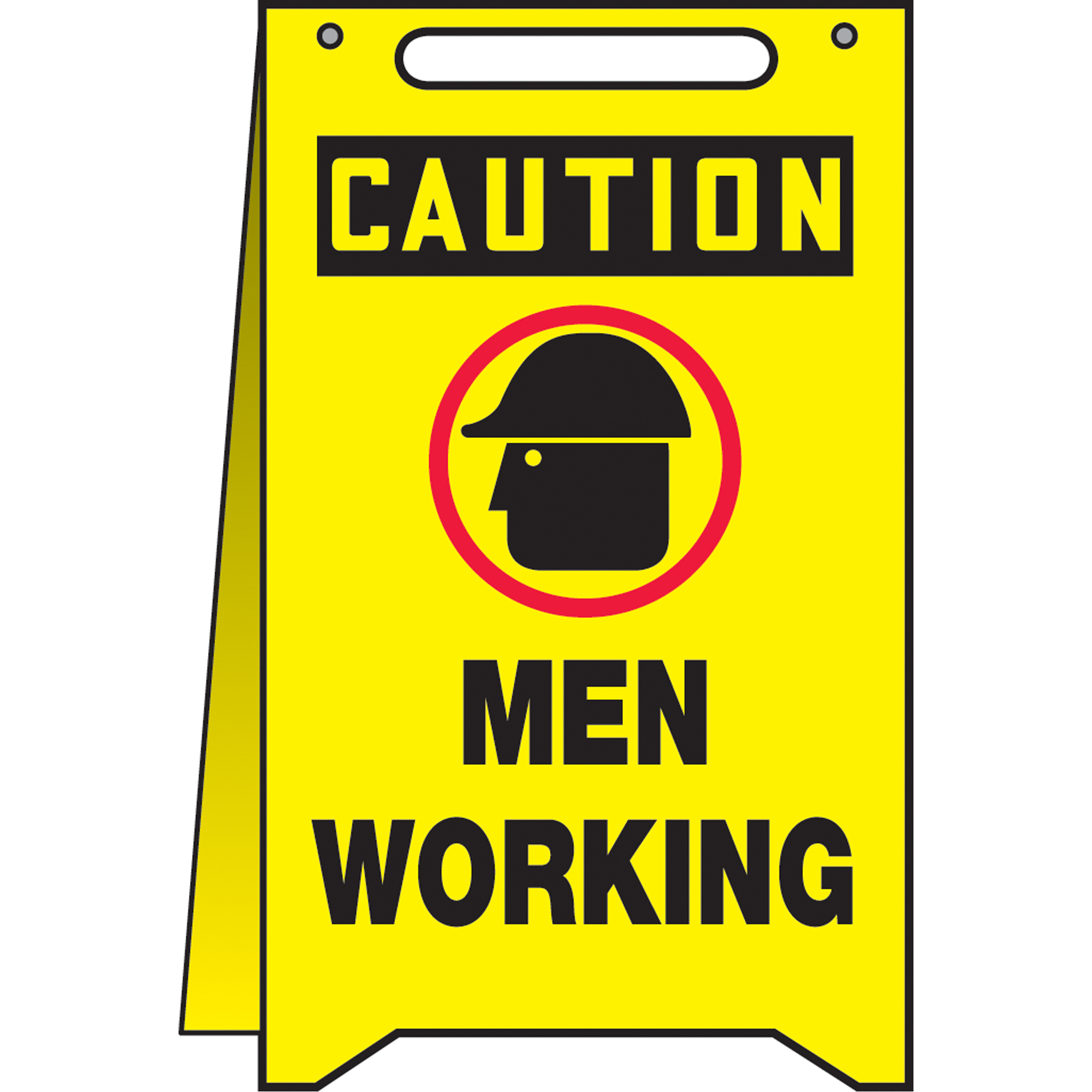 Panneau pour plancher Fold-UpsMC « Men Working », Anglais avec pictogramme