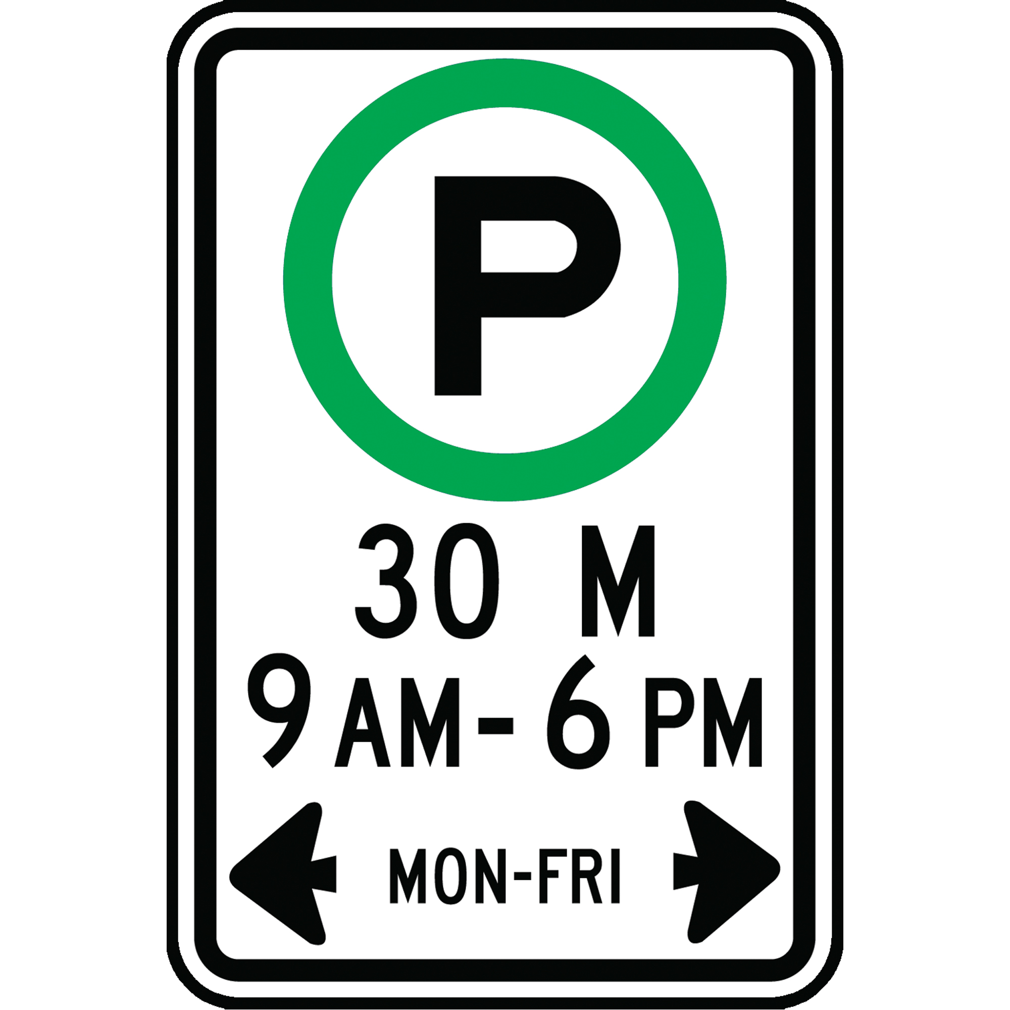 Panneau signalant les heures de stationnement , 18" x 12", Aluminium, Anglais avec pictogramme