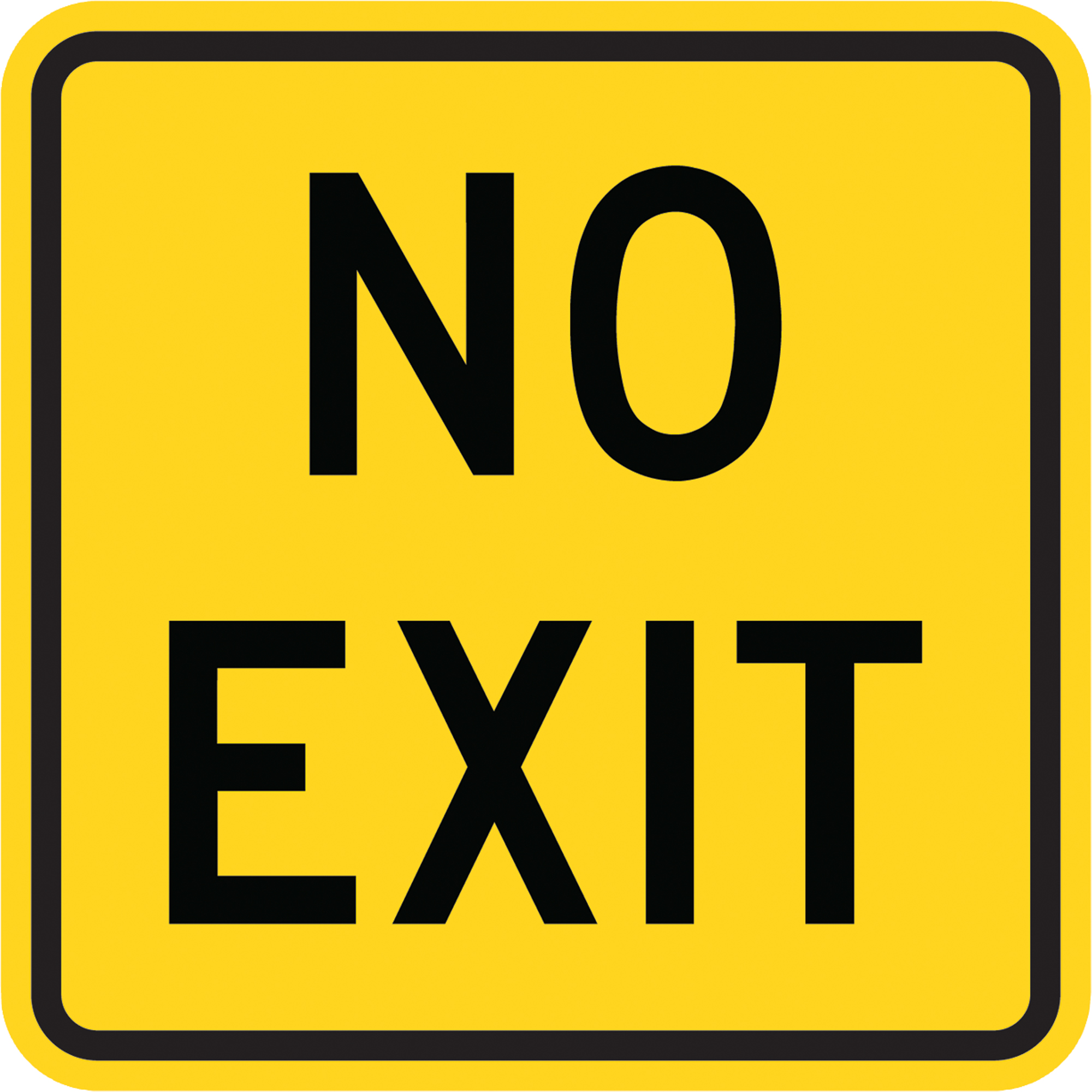 Panneaux de signalisation « No Exit », 18" x 18", Aluminium, Anglais