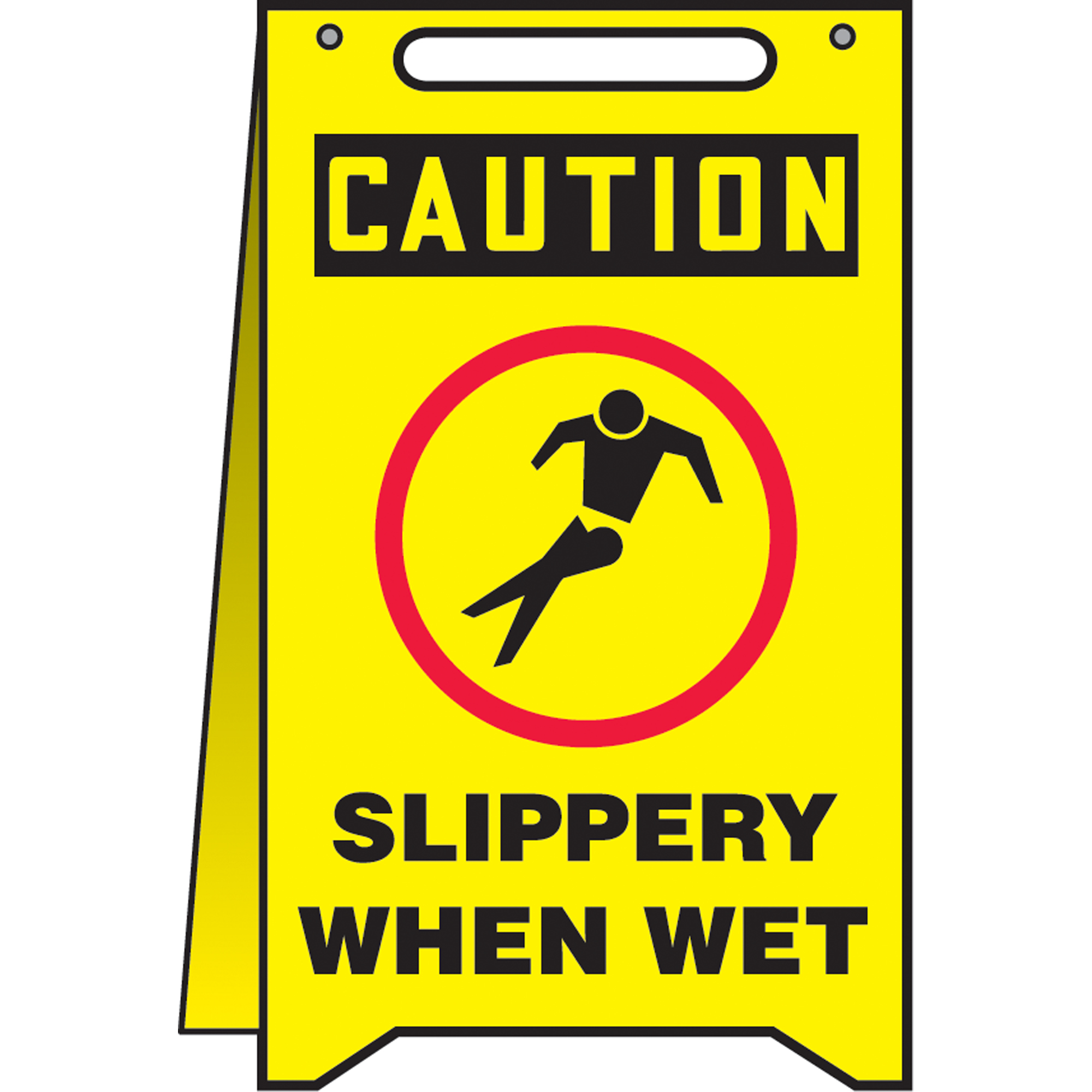 Panneaux Fold-UpsMC « Slippery When Wet », Anglais avec pictogramme