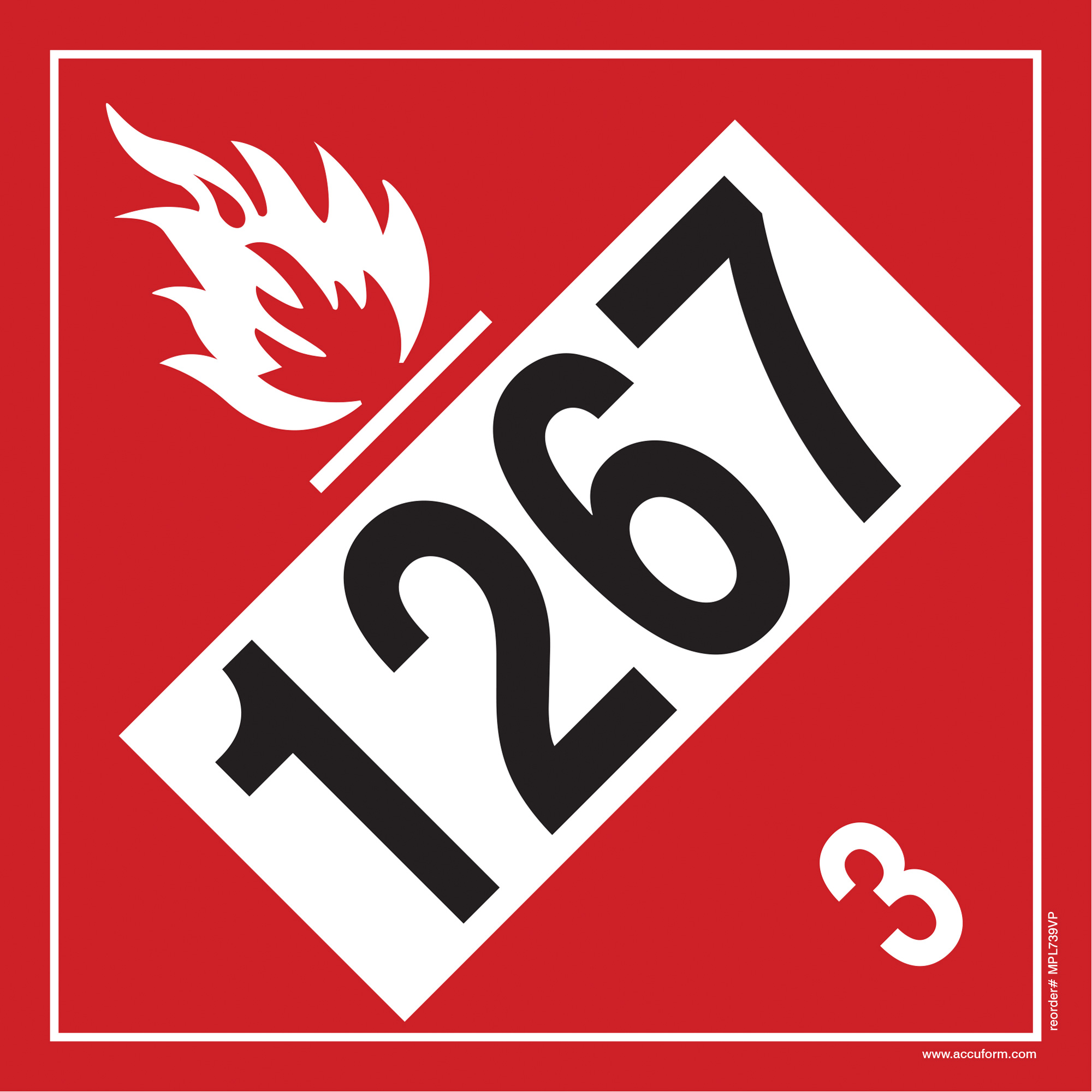 Plaque-étiquette TMD 1267 pour liquide inflammable pétrole brut, Plastique