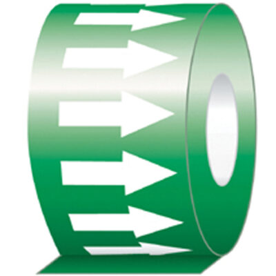 Rubans de fléches de direction de l'écoulement, 108', Blanc/vert