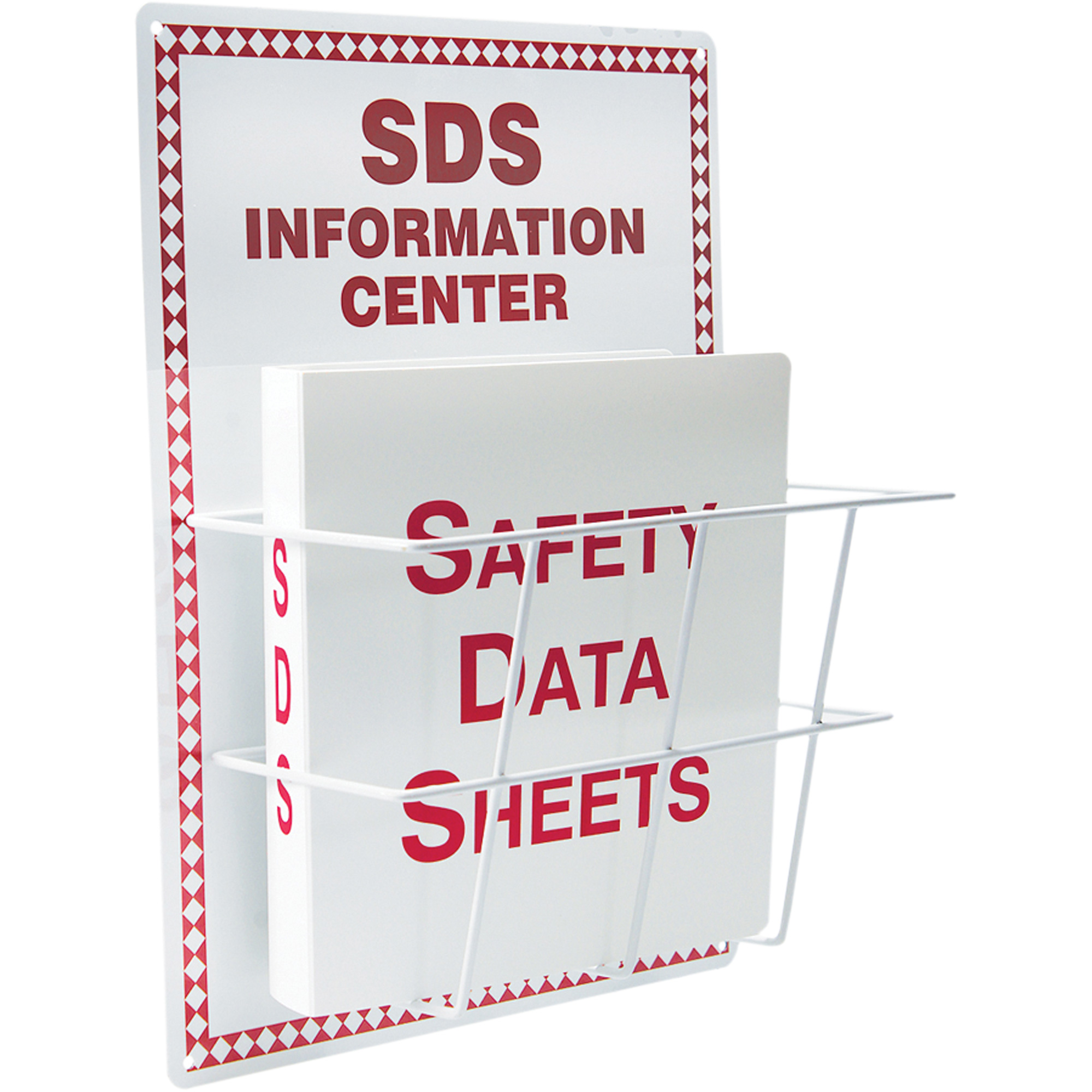 Station de type panier en aluminium pour les fiches signalétiques, Anglais, Compris reliures