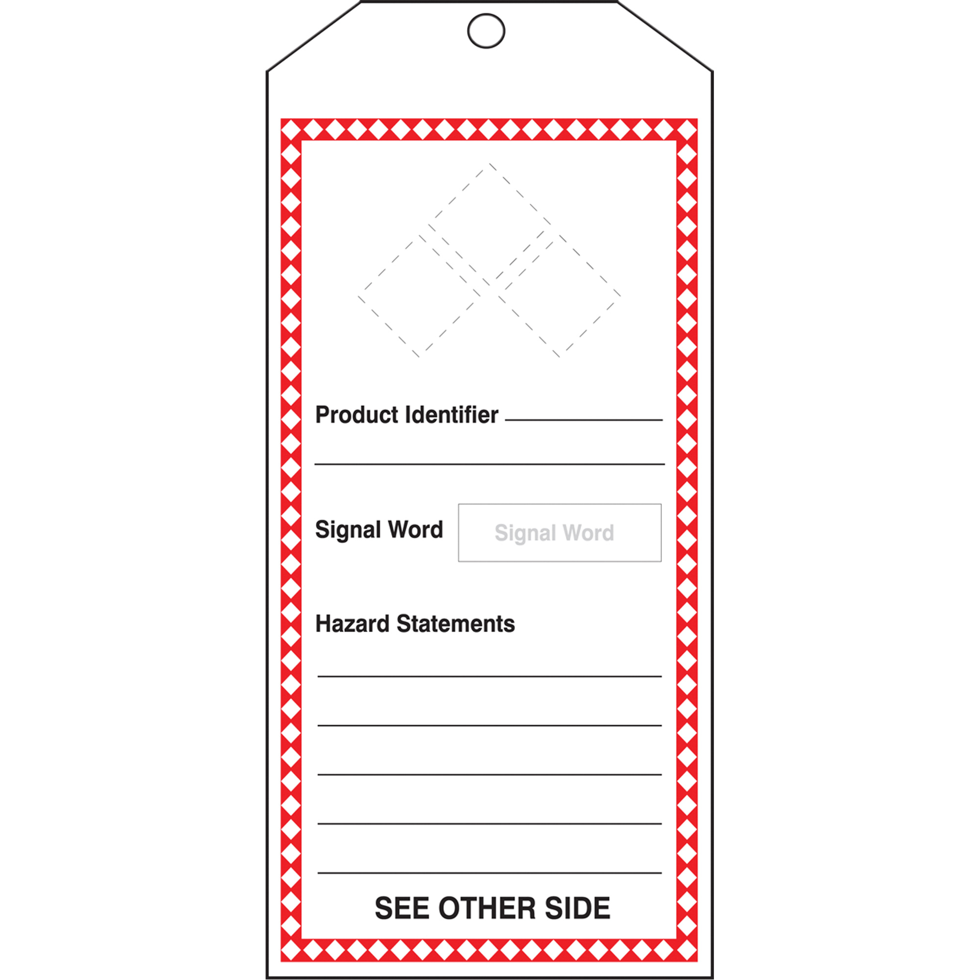 Très grande étiquette SGH, Papier cartonné, 3-7/8" la x 8-1/2" h, Anglais