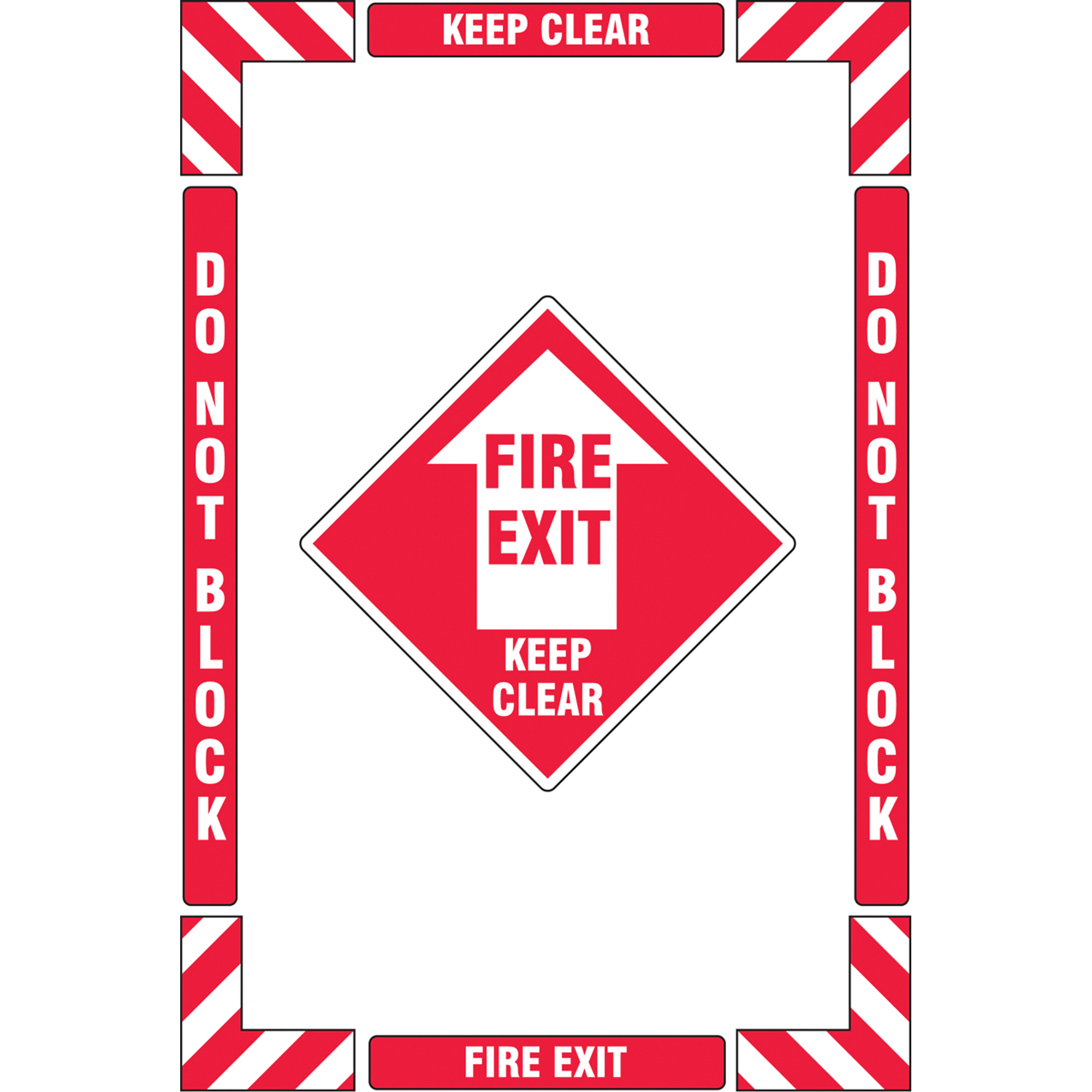Trousse de marquage du sol «?Fire Exit?» (sortie de secours), Adhésif, Anglais avec pictogramme