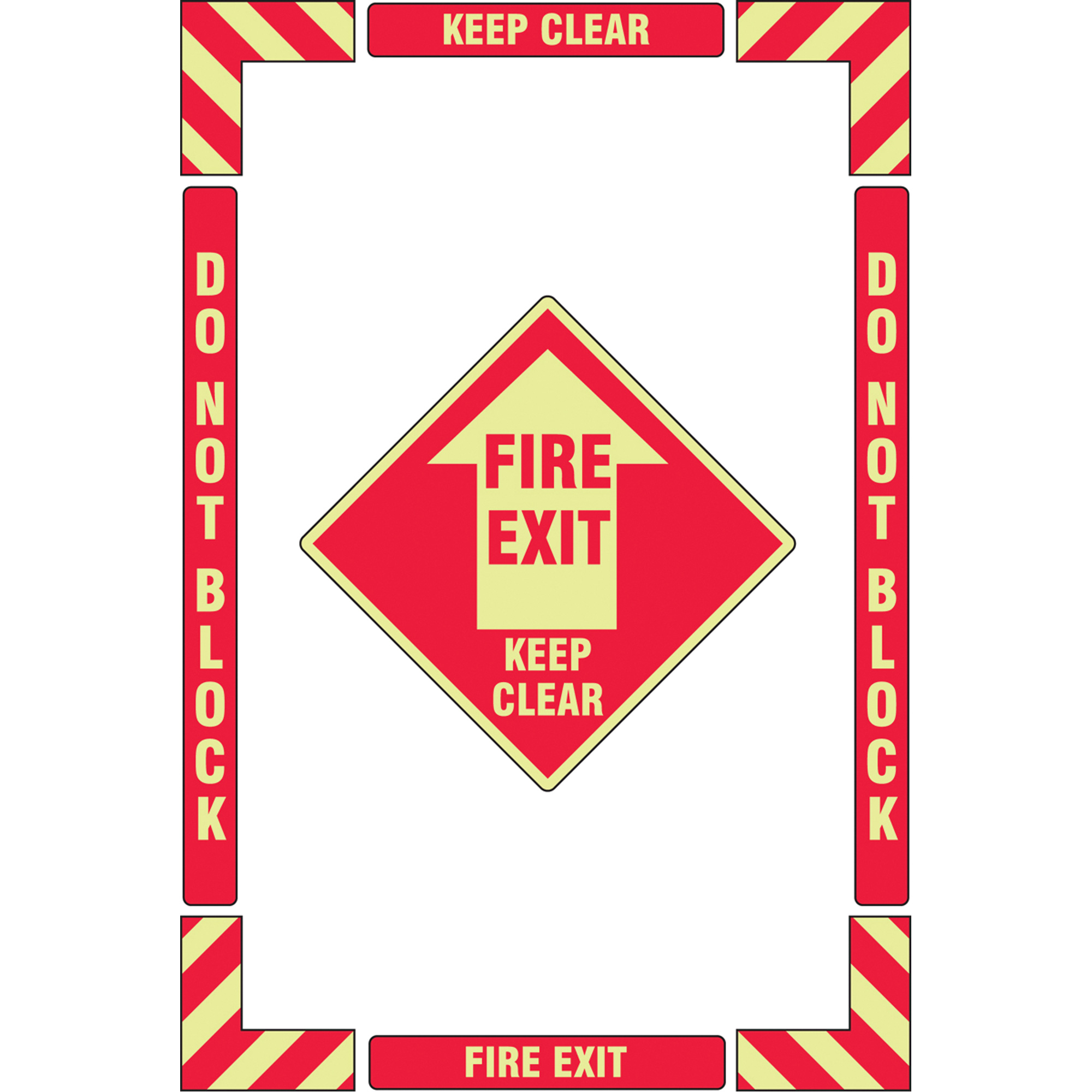 Trousse de marquage du sol «?Fire Exit?» (sortie de secours), Adhésif, Anglais avec pictogramme