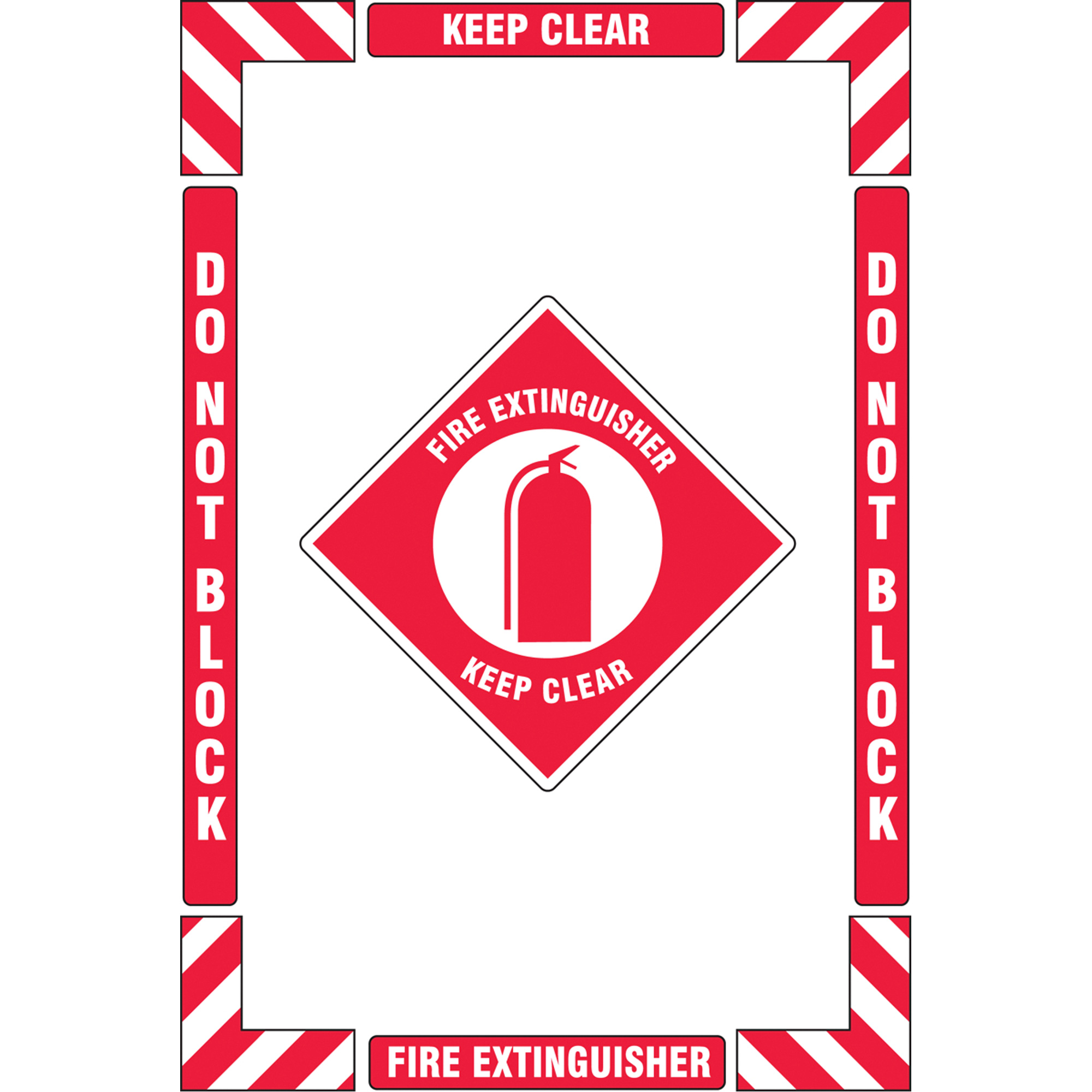 Trousse de marquage du sol «?Fire Extinguisher?» (extincteur), Adhésif, Anglais avec pictogramme