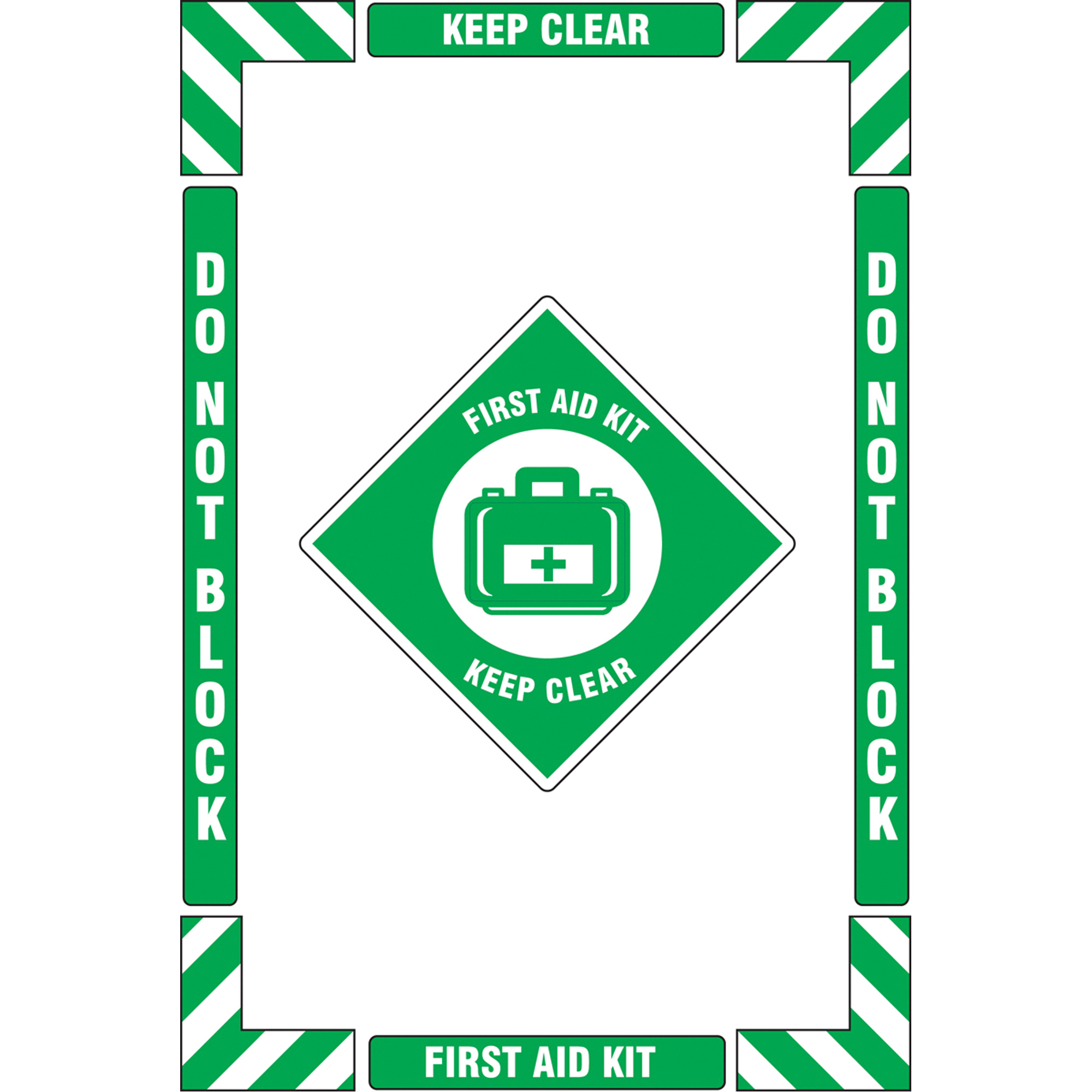 Trousse de marquage du sol «?First Aid?» (premiers soins), Adhésif, Anglais avec pictogramme