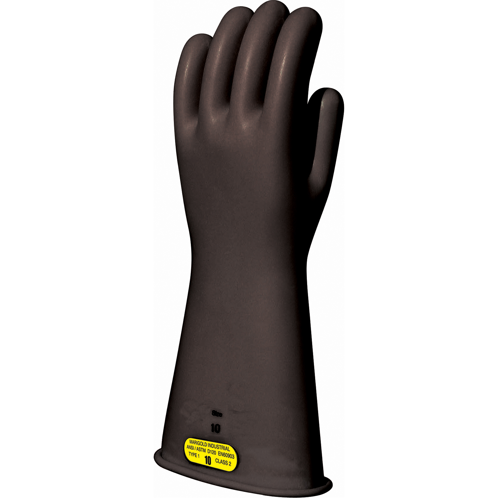 Gants isolants en caoutchouc naturel noir, ASTM classe 2, Taille 8, 16" lo
