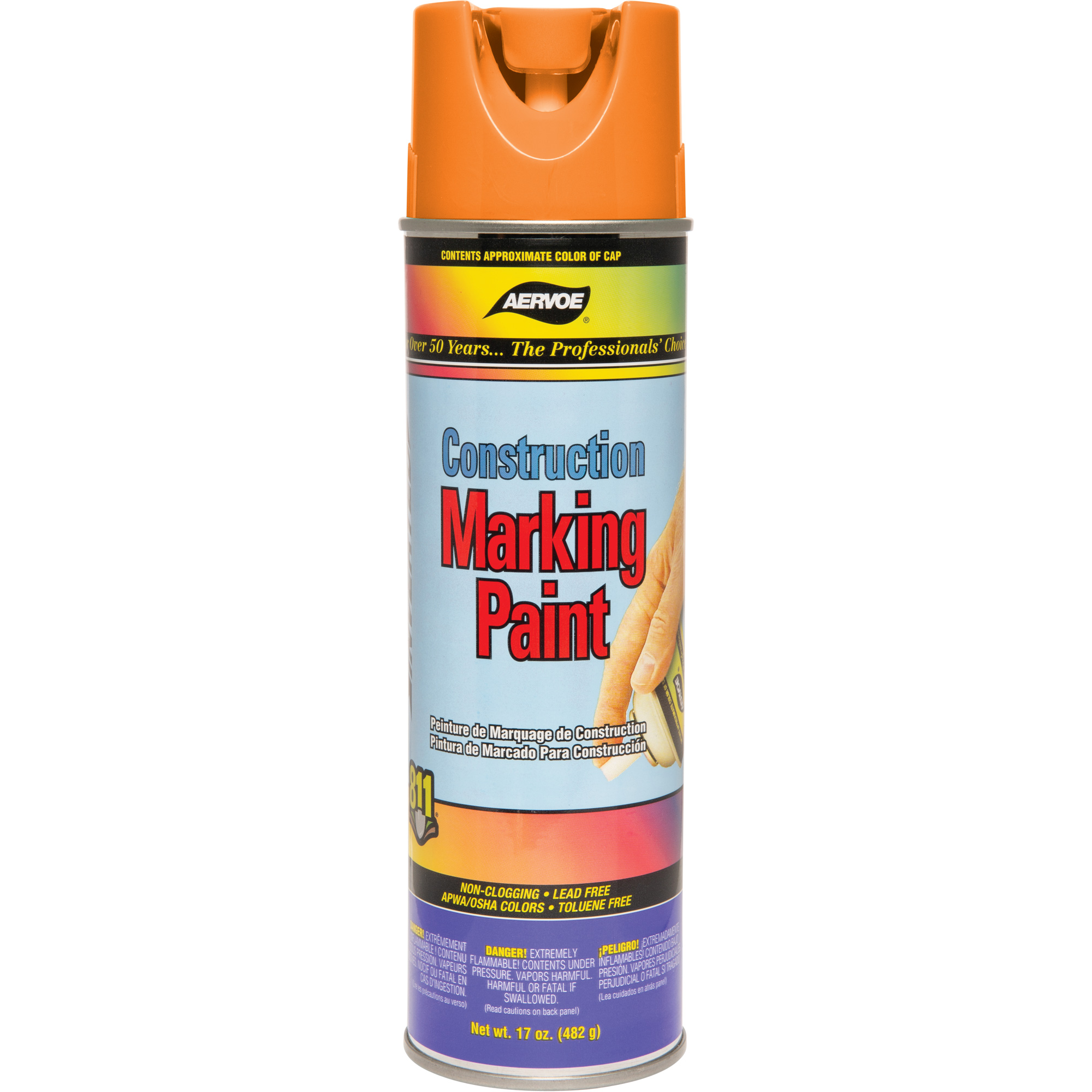 Peinture de marquage de construction, 17 oz, Canette aérosol