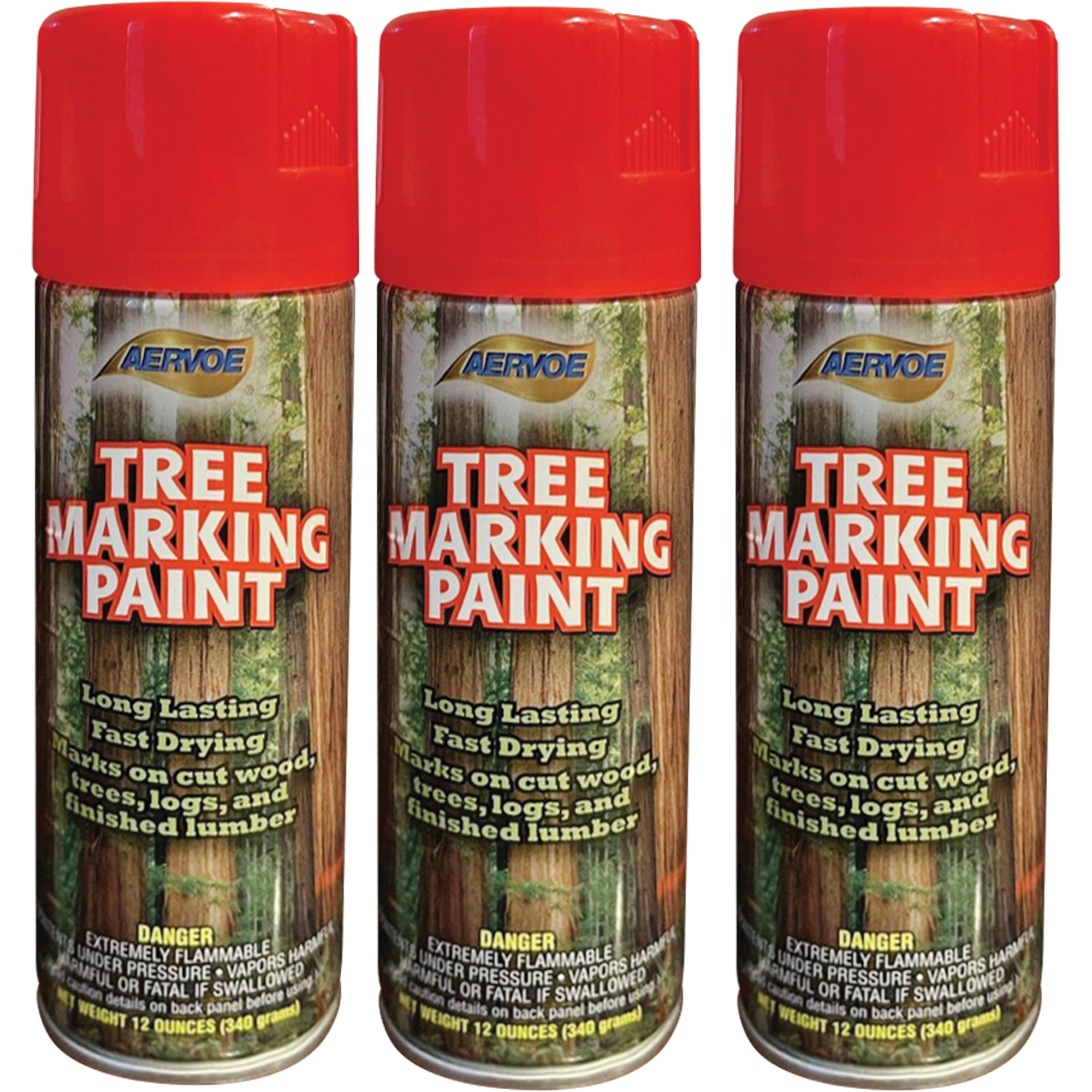 Peinture fluorescente pour marquer les arbres Aervoe 690, Rouge fluorescent, 16 oz