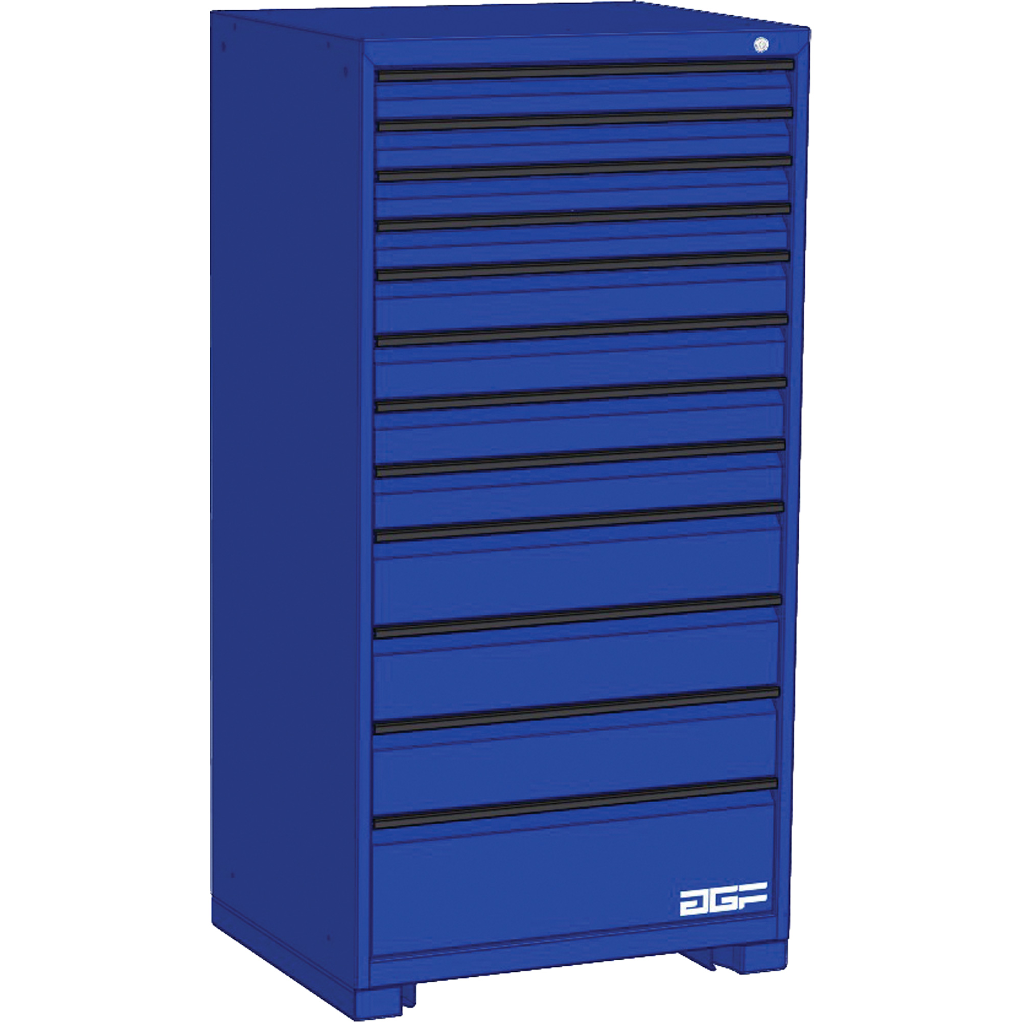Armoire à tiroirs modulaire, 12 tiroirs, 30" la x 24" p x 60" h, Bleu