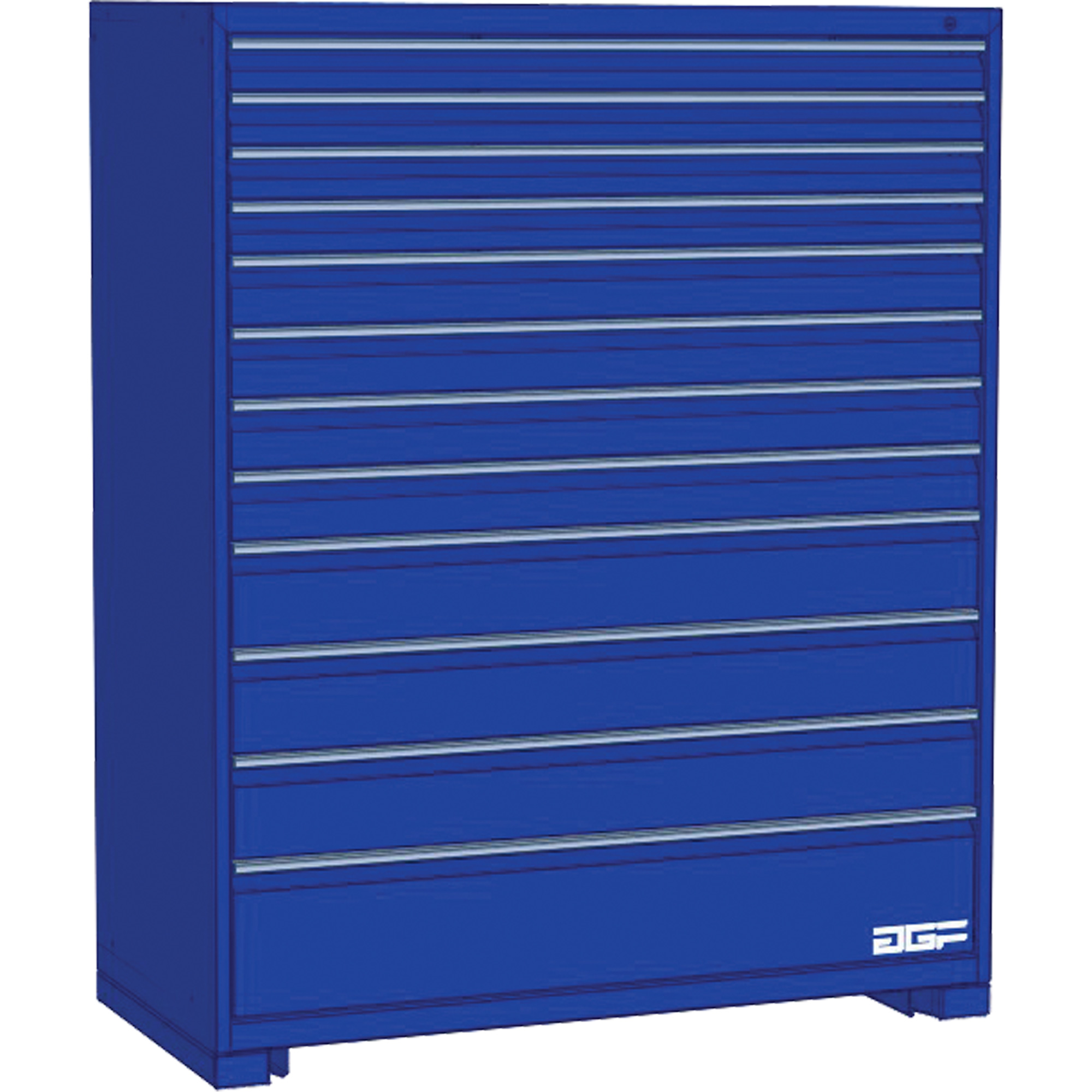 Armoire à tiroirs modulaire, 12 tiroirs, 48" la x 24" p x 60" h, Bleu