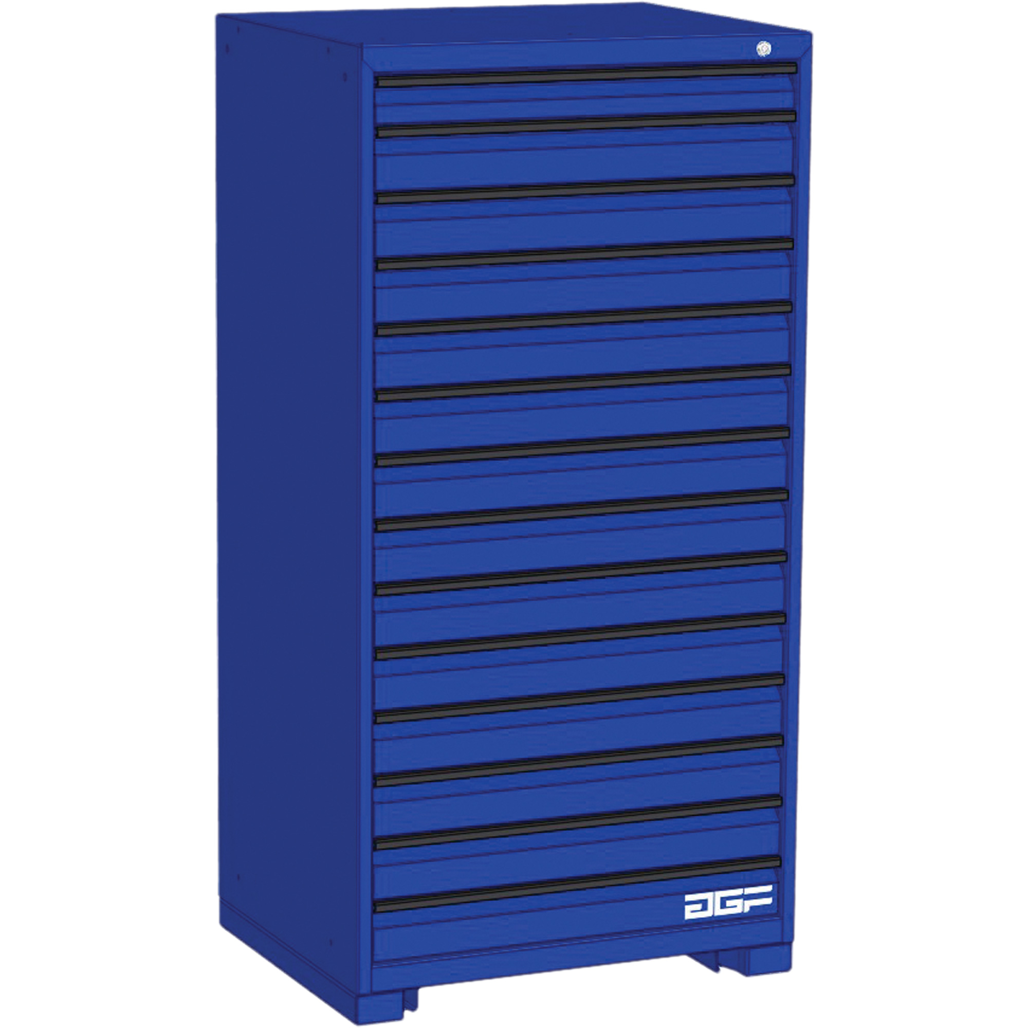 Armoire à tiroirs modulaire, 14 tiroirs, 30" la x 24" p x 60" h, Bleu