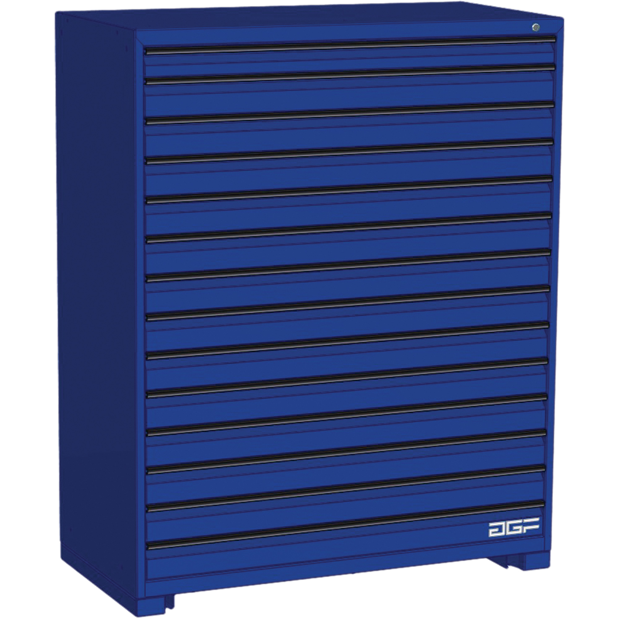 Armoire à tiroirs modulaire, 14 tiroirs, 48" la x 24" p x 60" h, Bleu