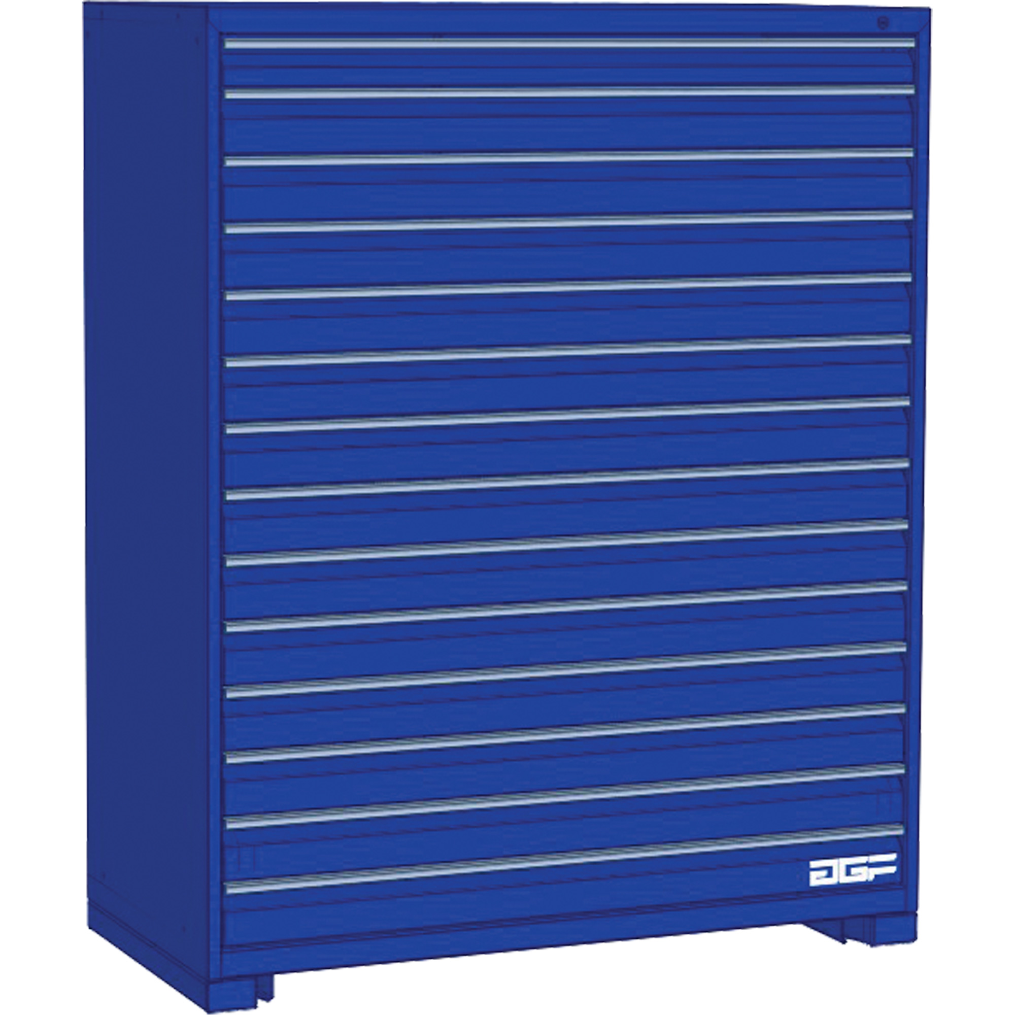 Armoire à tiroirs modulaire, 14 tiroirs, 24" la x 24" p x 60" h, Bleu