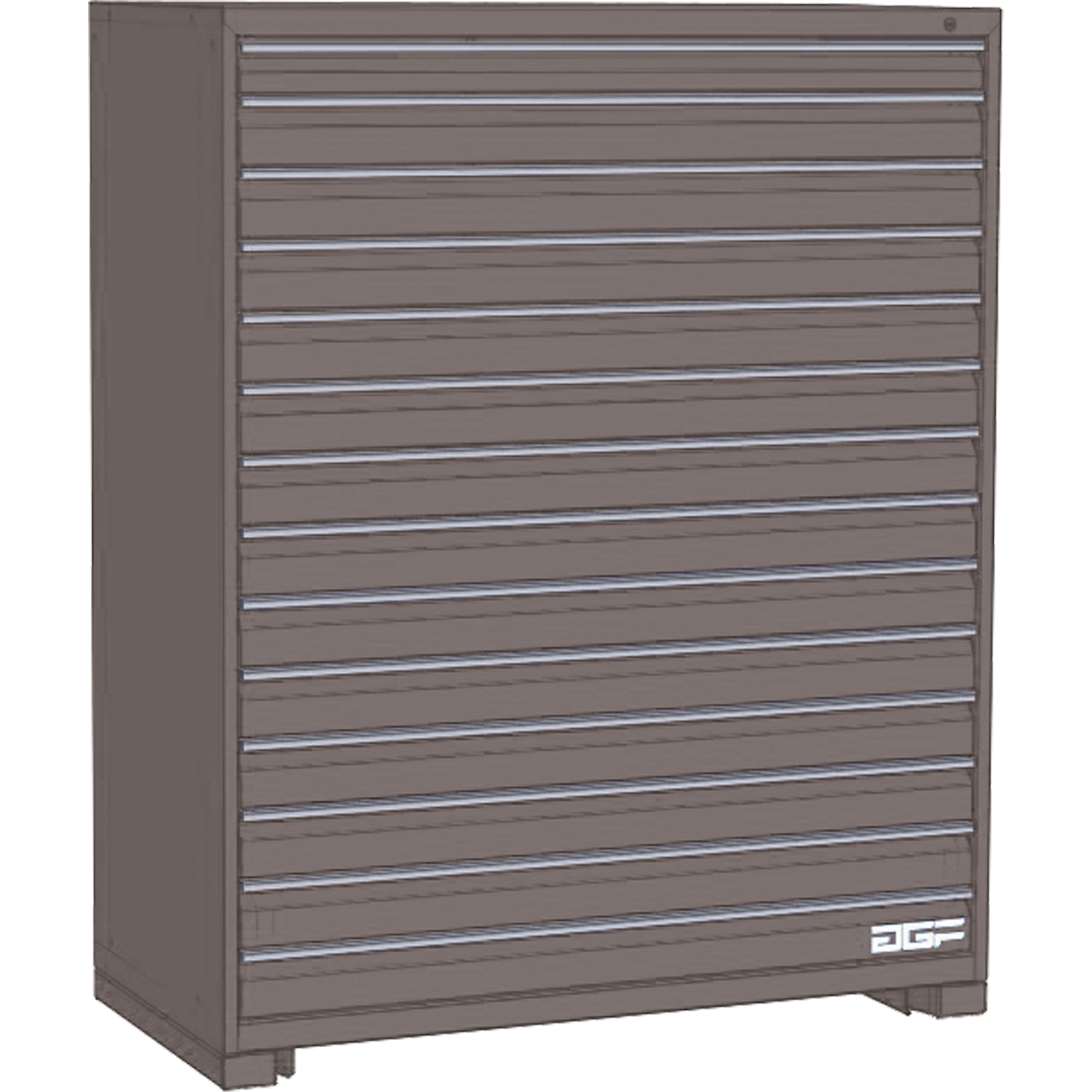 Armoire à tiroirs modulaire, 14 tiroirs, 24" la x 24" p x 60" h, Gris