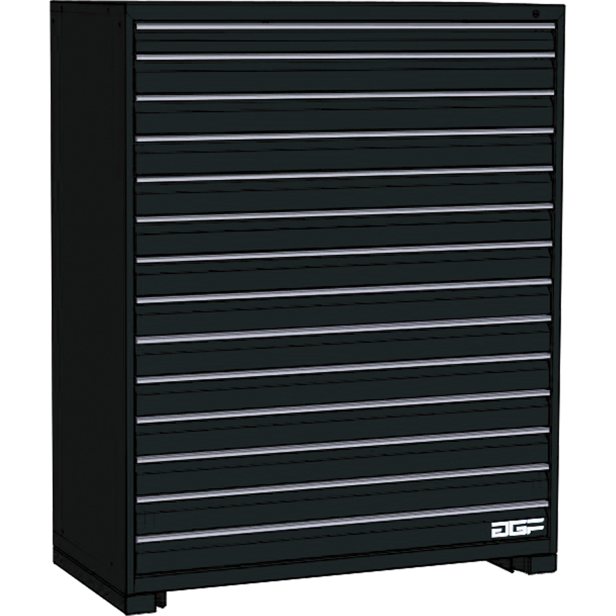 Armoire à tiroirs modulaire, 14 tiroirs, 24" la x 24" p x 60" h, Noir
